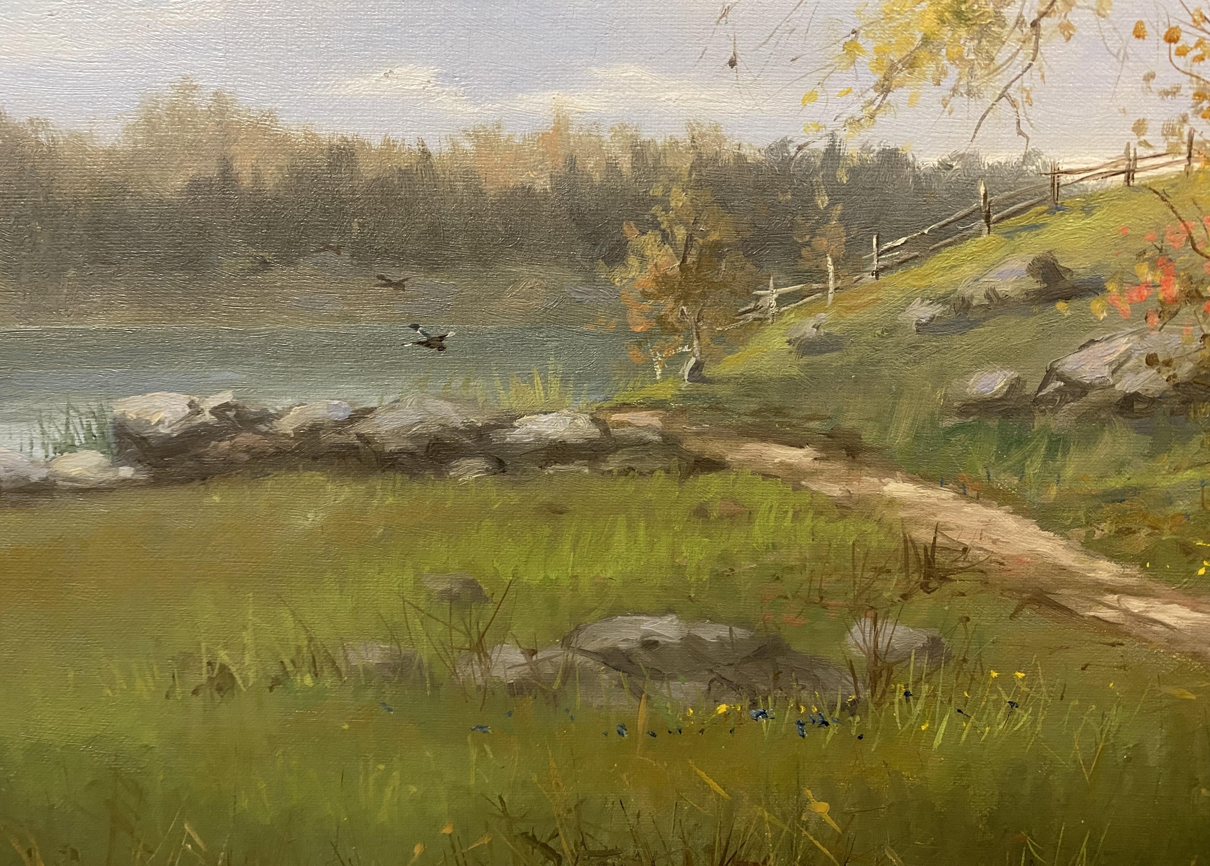 Landschaft mit einem Rollwagenweg (Braun), Landscape Painting, von Theodore Victor Carl Valenkamph