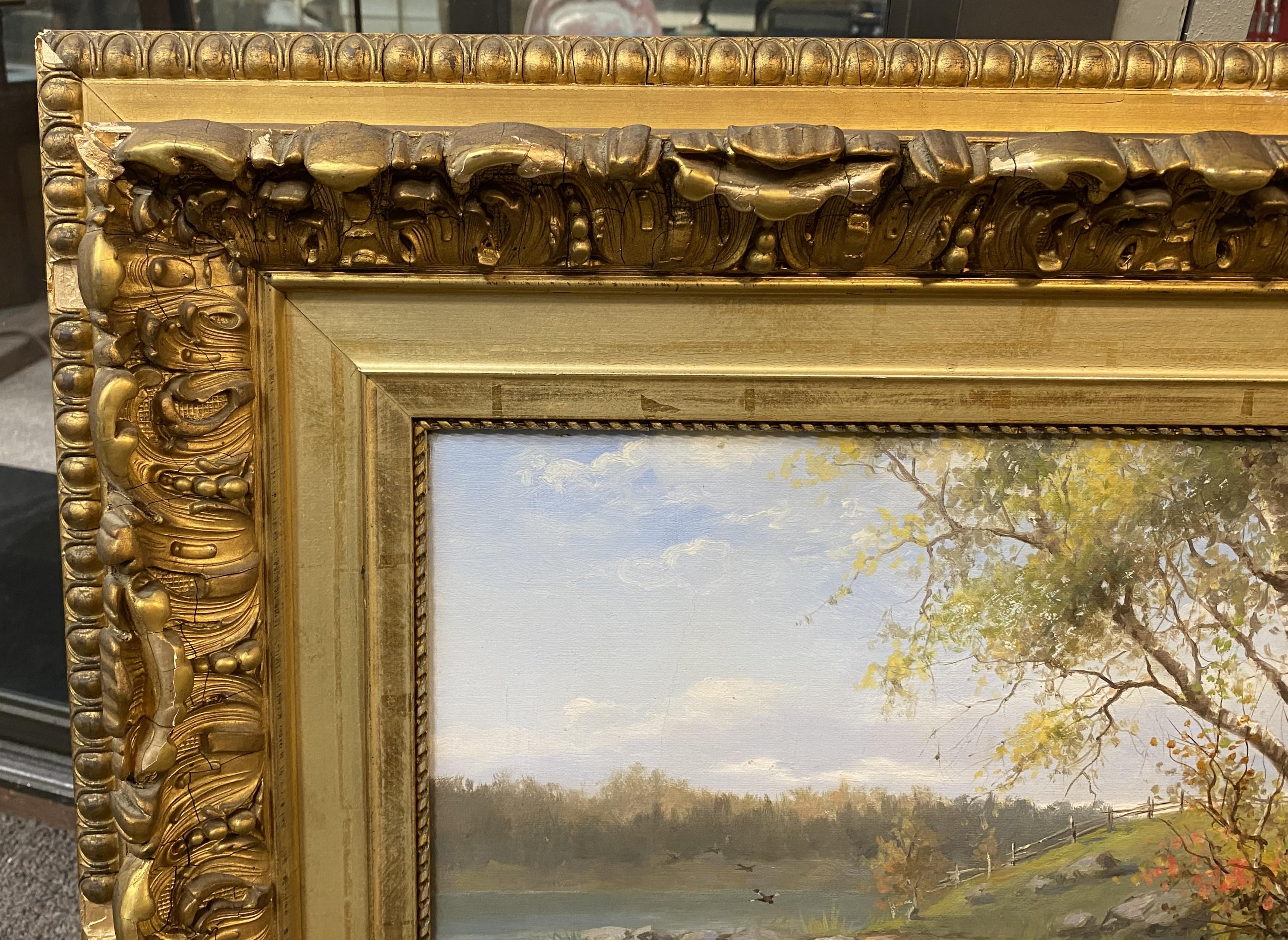 Landschaft mit einem Rollwagenweg im Angebot 1