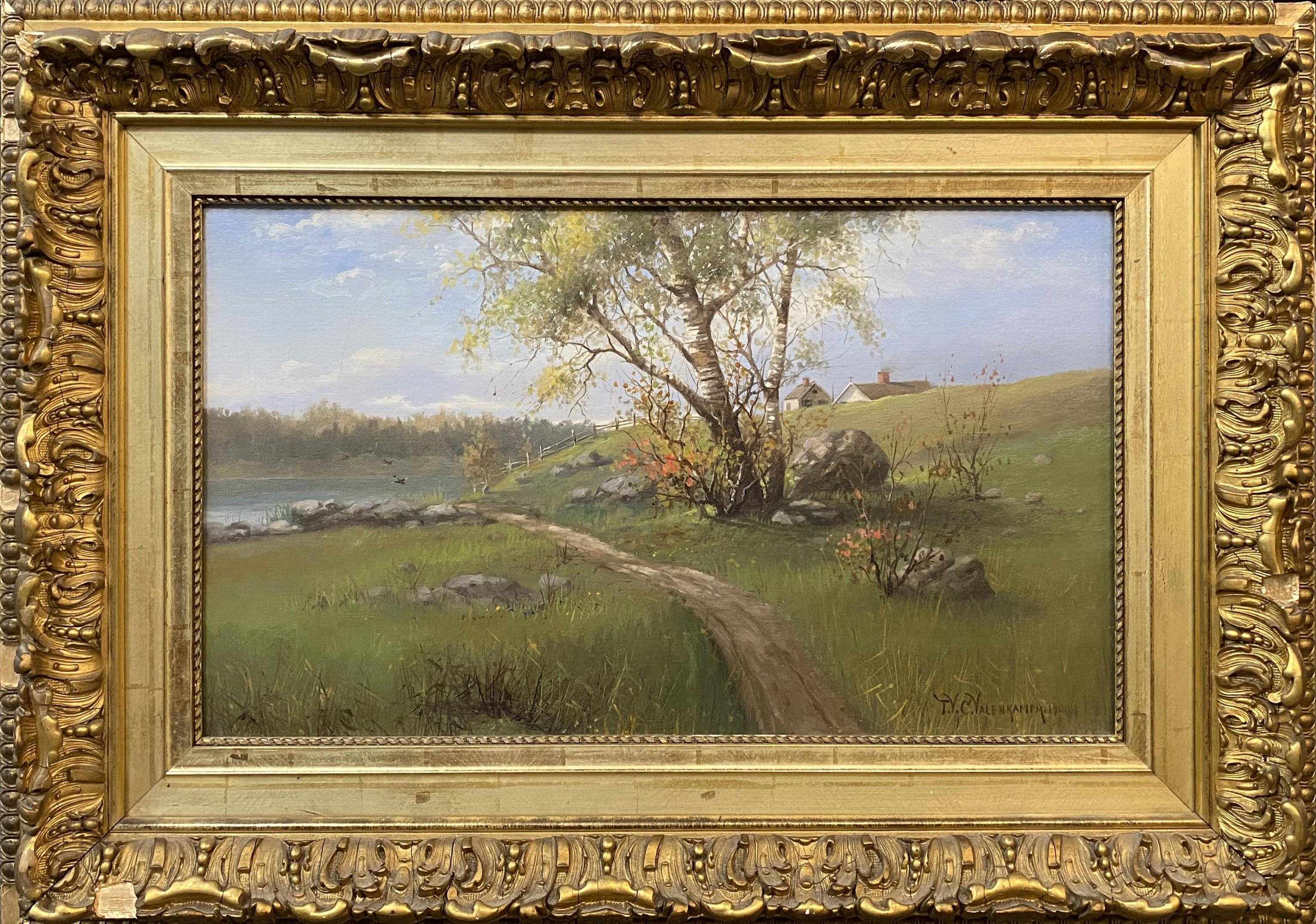 Paesaggio con percorso per carri
