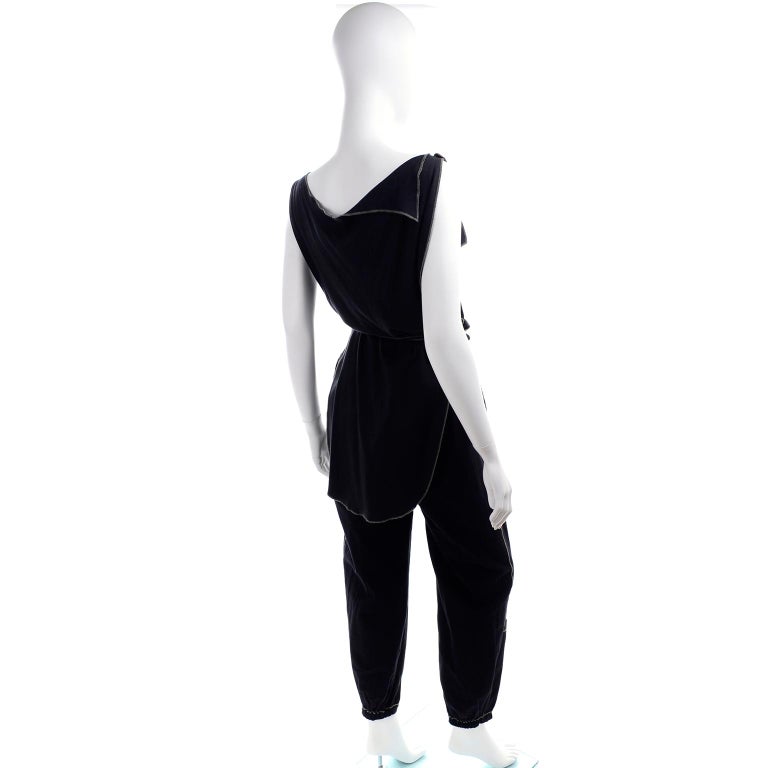 Theodore Vintage Avant Garde 2 Pc Black Pants And Tank Top Outfit