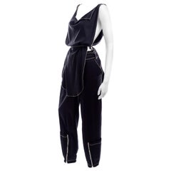 Theodore Retro Avant Garde 2 pc Black Pants & Tank Top Outfit w topstitching