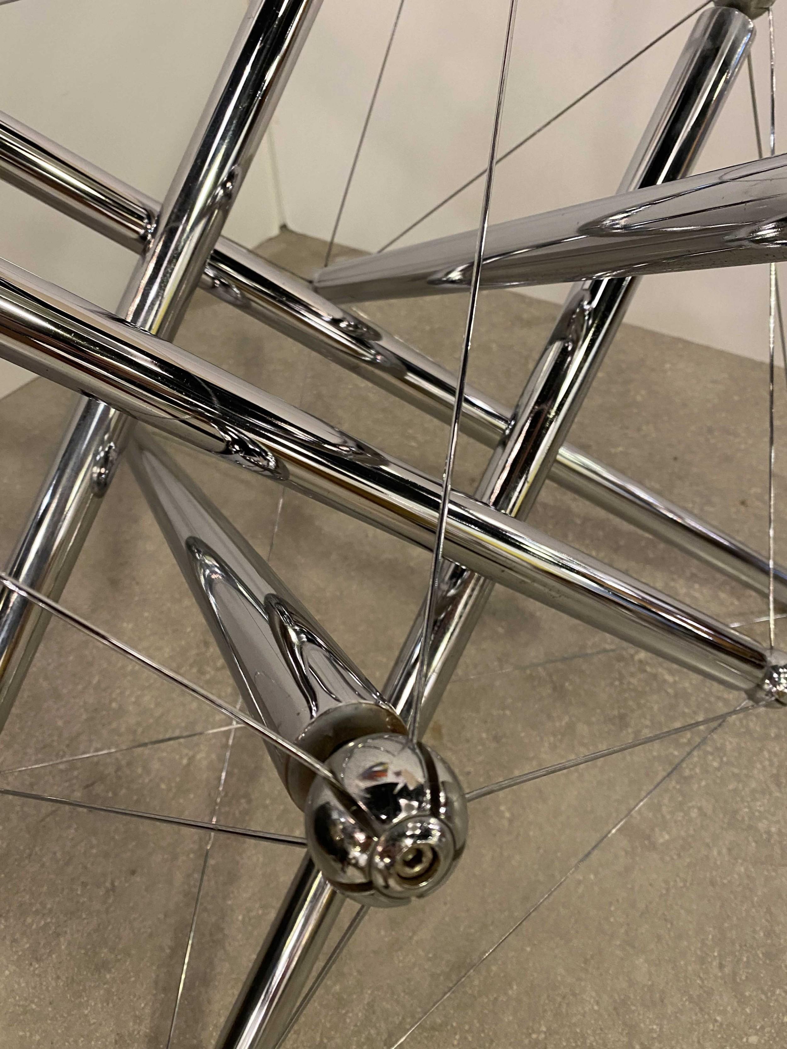 Theodore Waddell for Cassina Mid-Century Modern Chrome Tension Table In Good Condition In New York, NY