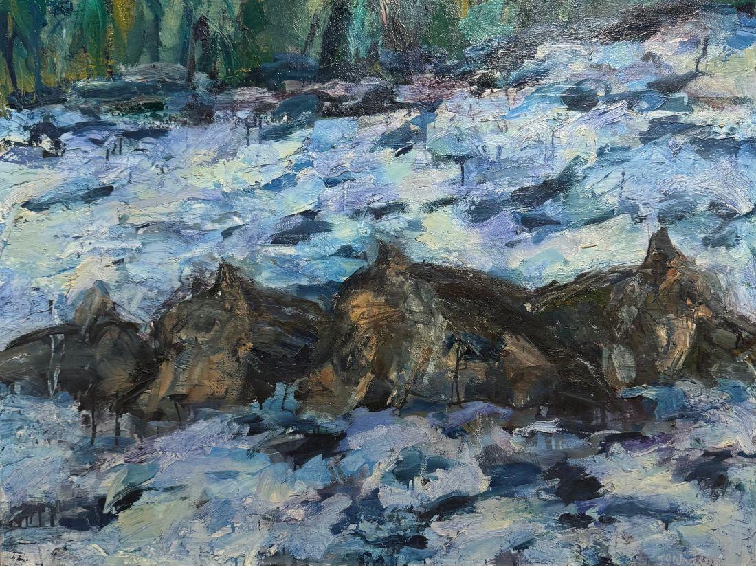 Theodore Waddell Animal Painting – Kasane Hippo