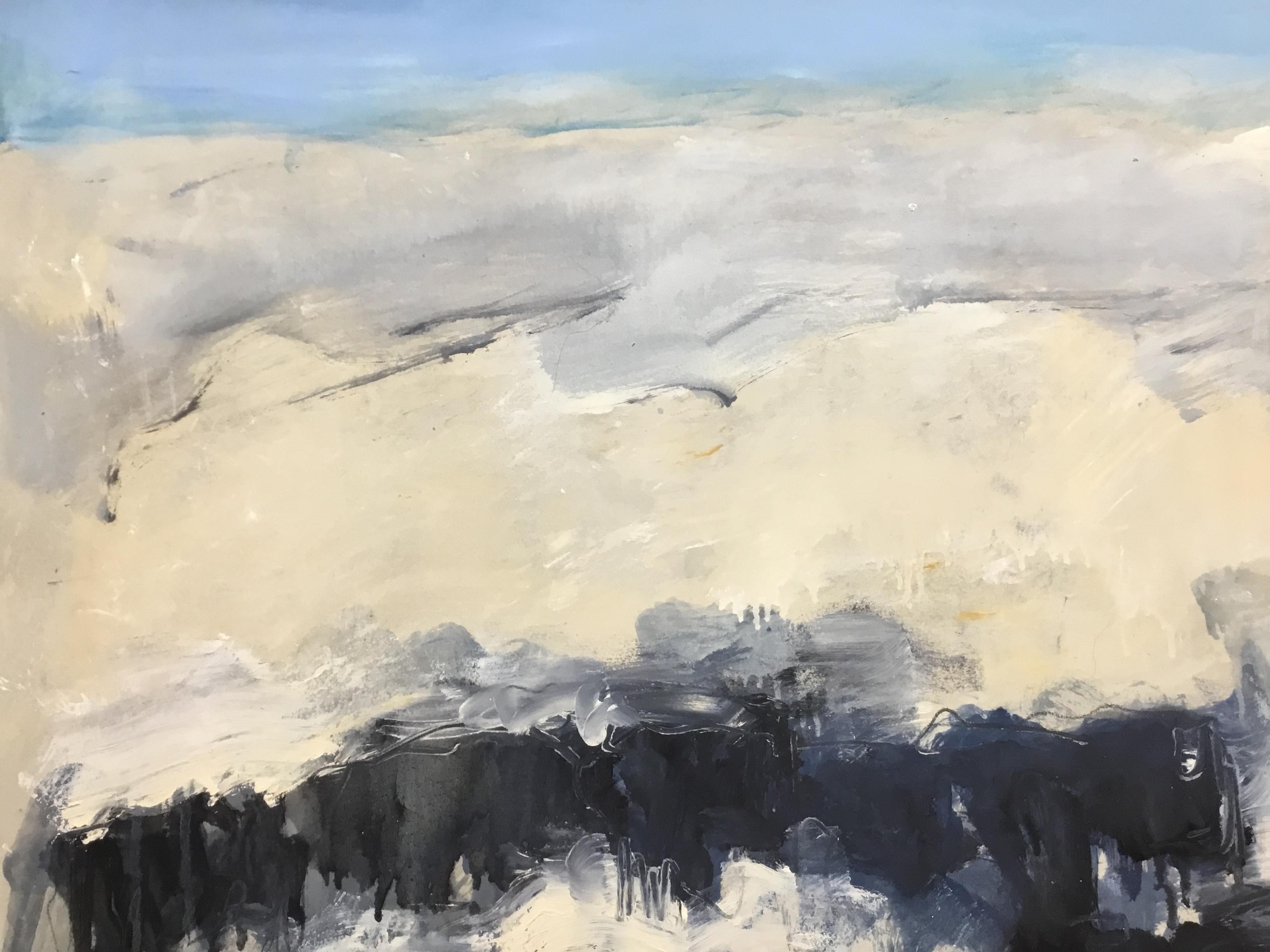 Waddell's paintings are a combination of rough marks, thick paint, transparent elegant strokes, and, on a few occasions a slow, hard line scratched into the canvas. You can feel the movement of the paint throughout the paintings, but the subjects