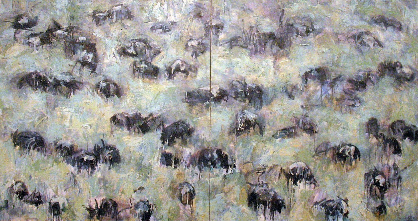 Steinbecks Sheep - Painting by Theodore Waddell