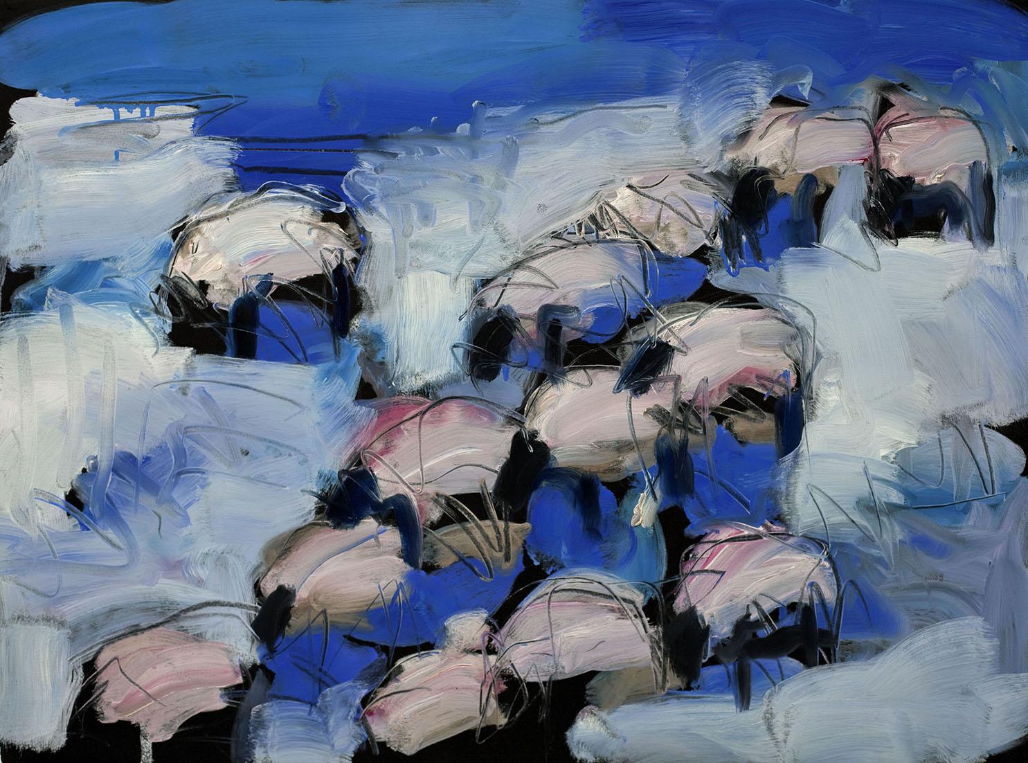 Theodore Waddell Animal Painting - Winter Sheep Dr. 2