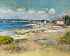 A Day at the Beach, Eastern Point, Oil on Canvas, 21 x 26 Inches