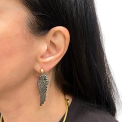 Theodoros 18k Gold & Sterling Silver Ruby Wing Skull Earrings