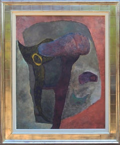 The Two Furies, Surrealist Abstract Oil Painting on Masonite by Theodoros Stamos