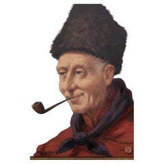 Theodorus Selhorst  (1891-1983)  Old Men with Pipe .Oil painting .