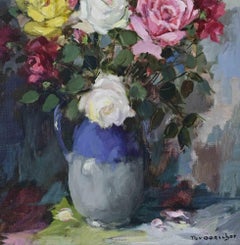 Natura morta con rose - Dipinto di Theodorus van Oorschot - Metà del XX secolo