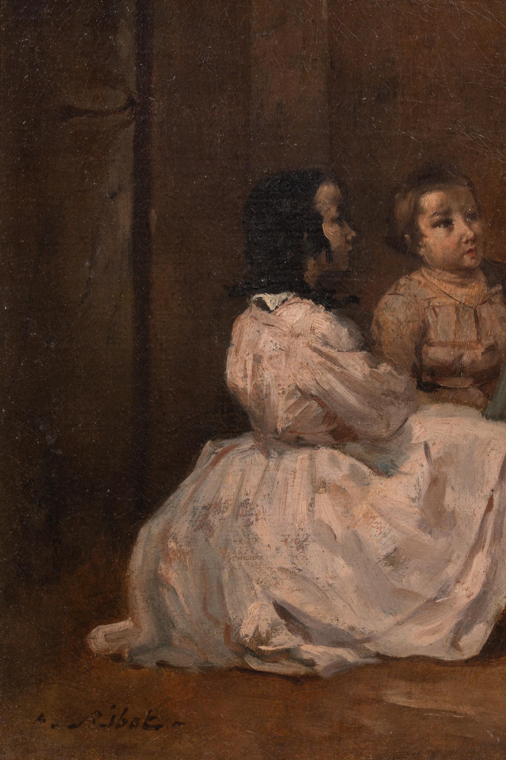 La Lezione di canto di Théodule Augustin Ribot, 1823 - 1891 in vendita 10