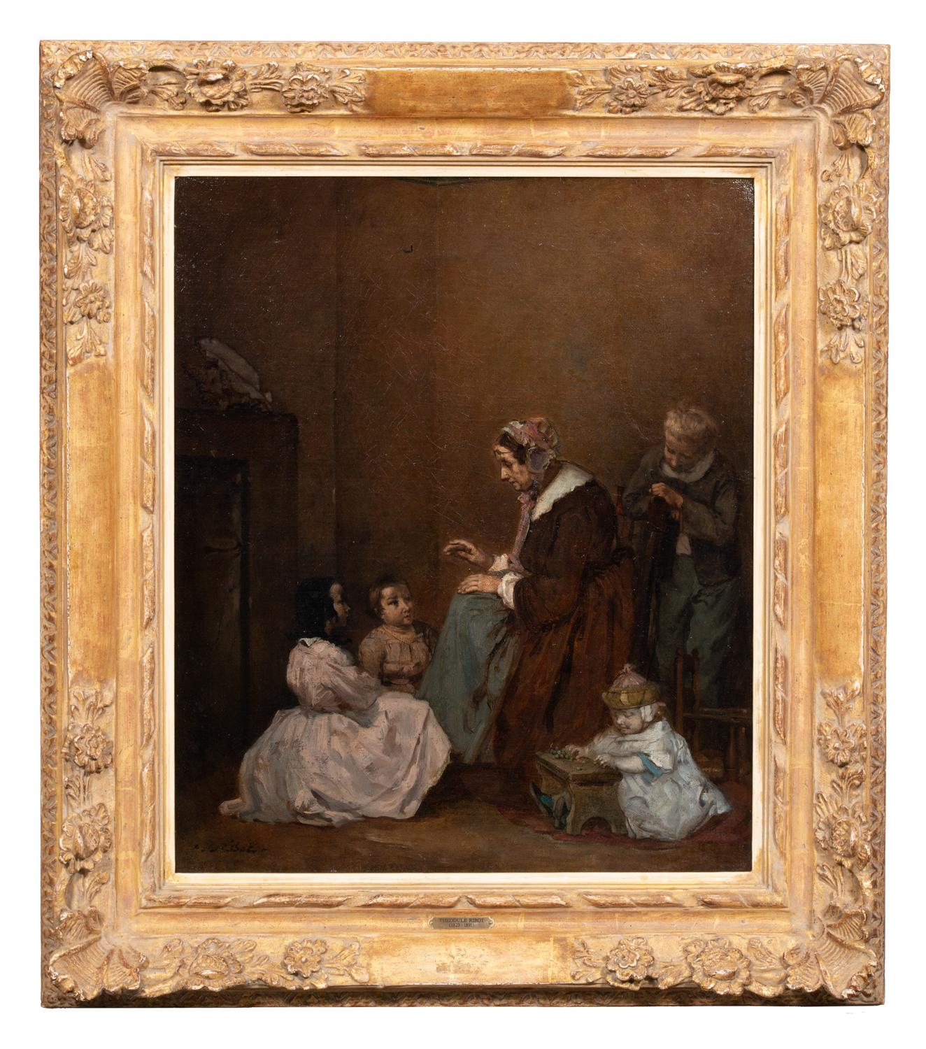 La Lezione di canto di Théodule Augustin Ribot, 1823 - 1891 in vendita 2