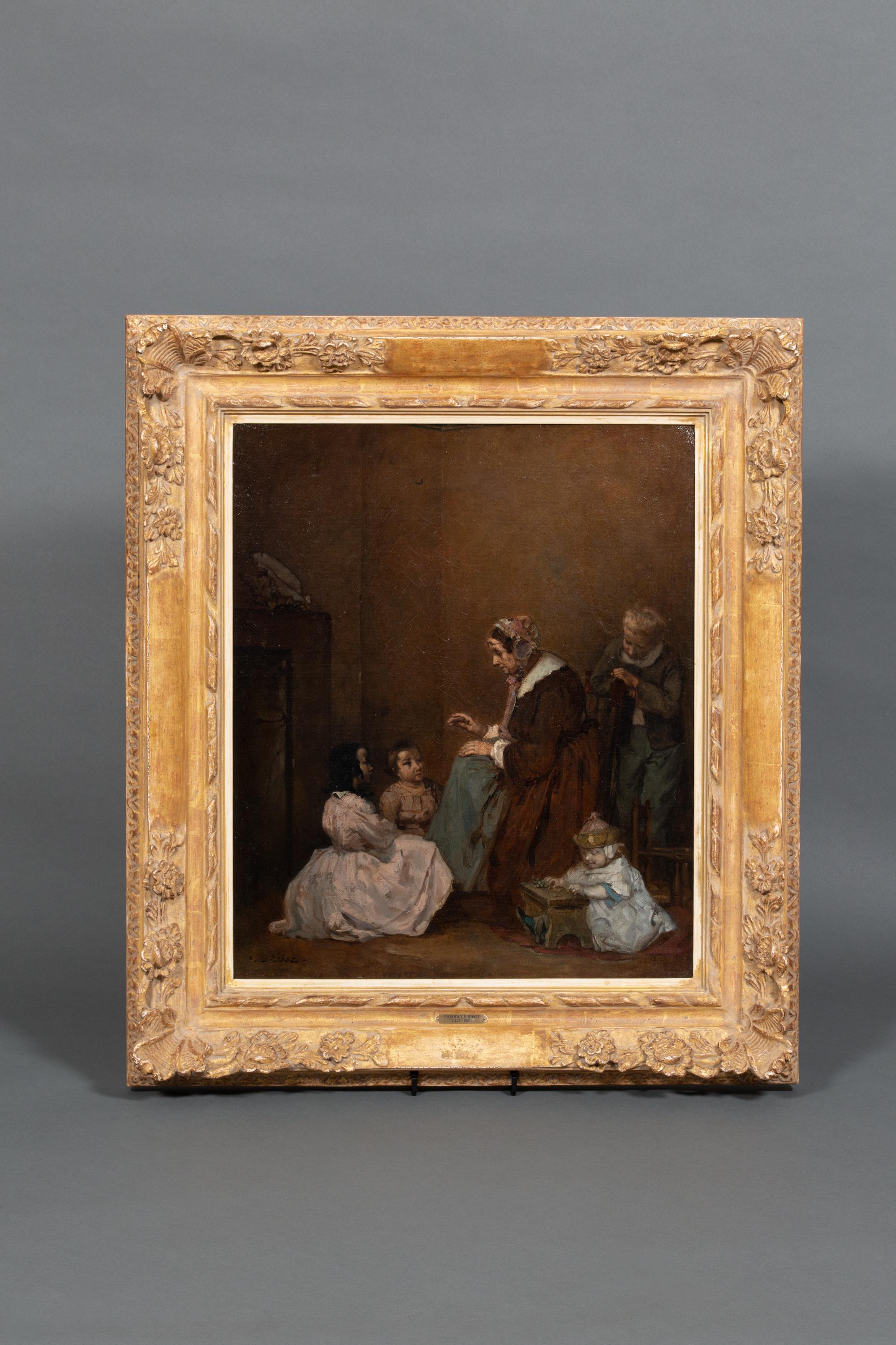 La Lezione di canto di Théodule Augustin Ribot, 1823 - 1891 in vendita 4
