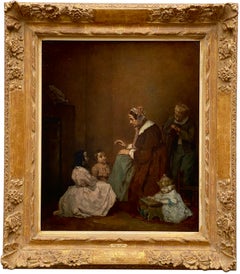 La Lección de Canto" de Théodule Augustin Ribot, 1823-1891