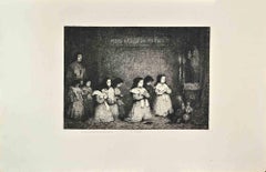 La Prière - Gravure de Théodule Ribot - Années 1860