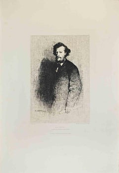 Portrait de M.A.Cadart - Gravure de Théodule Ribot - Années 1870