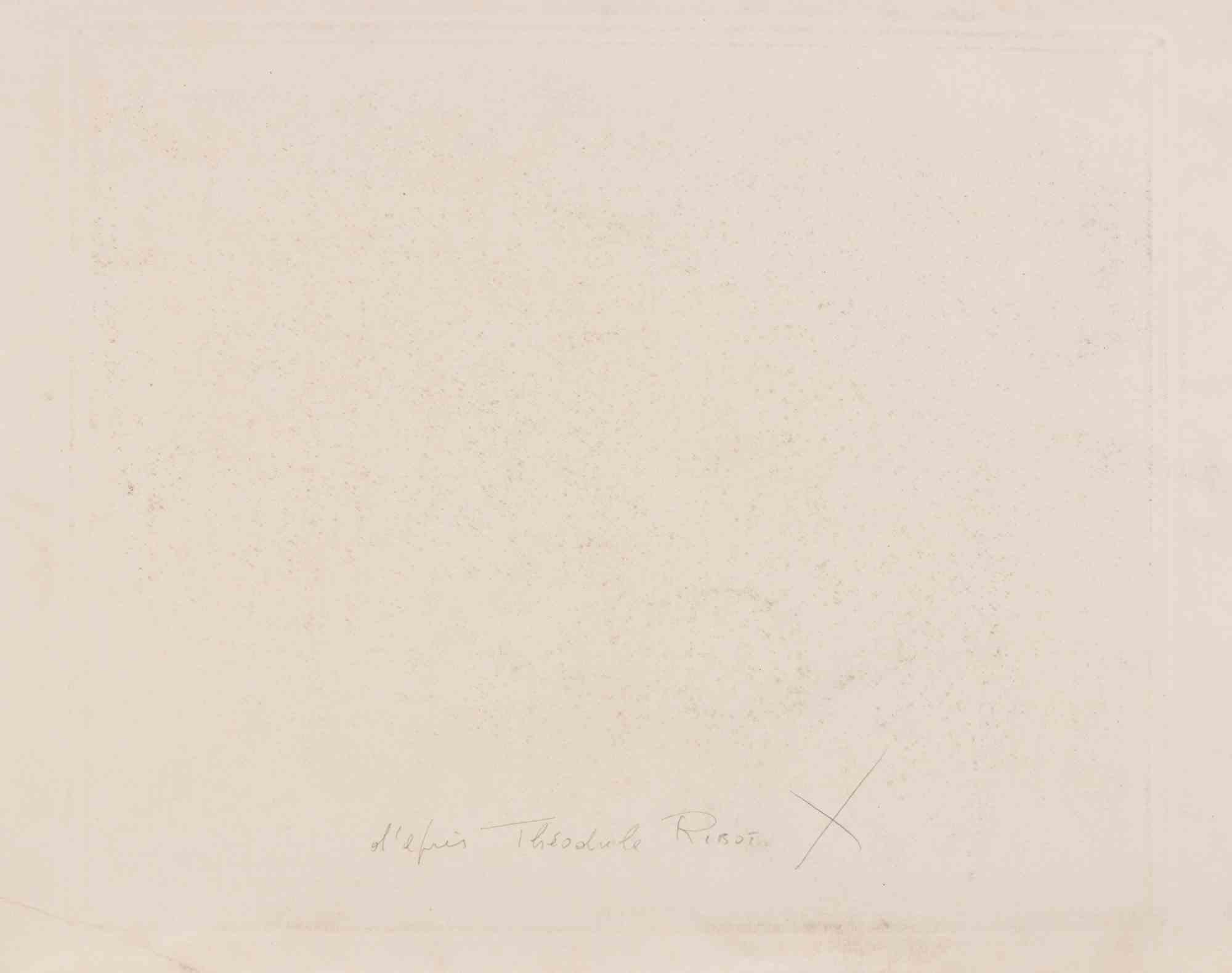 San Sebastián Mártir - Aguafuerte según Théodule Ribot - Principios del siglo XIX - Print de Theodule Ribot