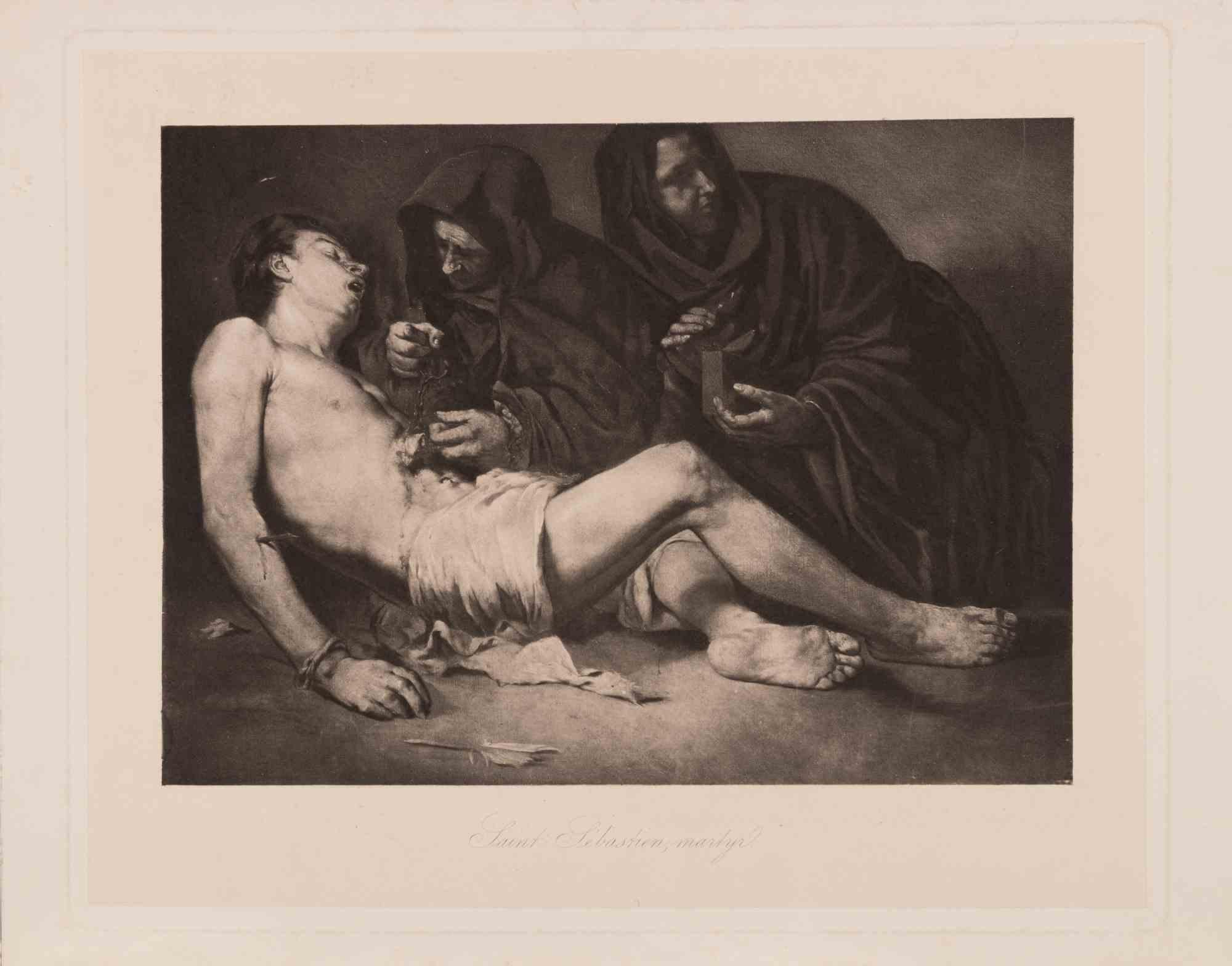 San Sebastián Mártir - Aguafuerte según Théodule Ribot - Principios del siglo XIX