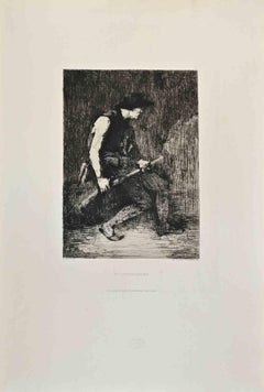 Un Contrebandier - Gravure de Théodule Ribot - années 1870