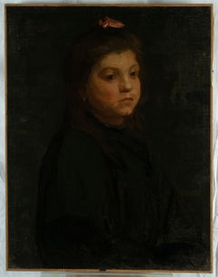 Retrato de una joven con un lazo rojo