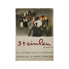 1961 original exhibition poster Steinlen retrospective