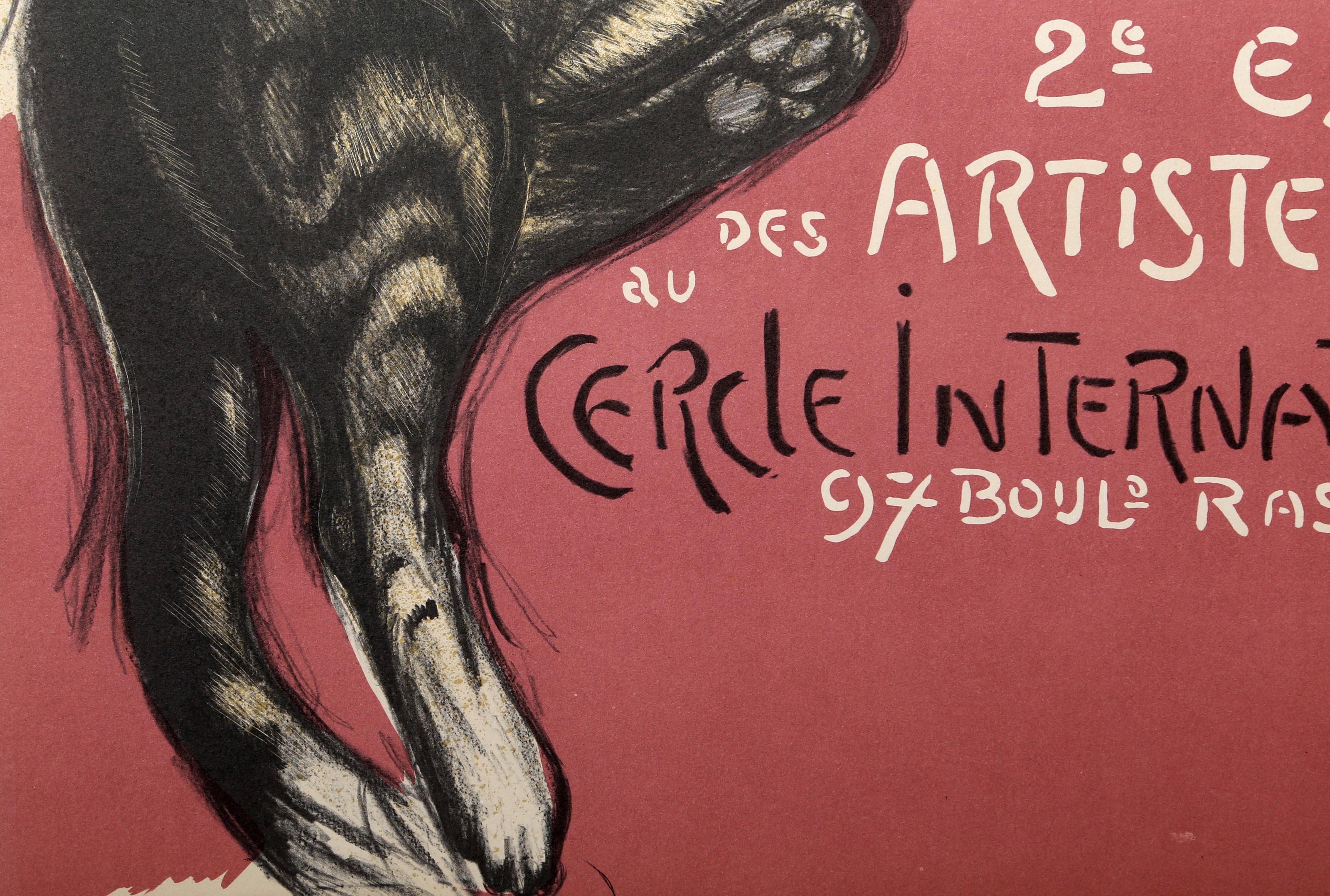 Theophile Alexandre Steinlen, French/Swiss (1859 - 1923) - Artiste Animaliers, Year:  1981, Medium:  Poster with Embossed Cat Blindstamp, Size:  20.5 x 25 in. (52.07 x 63.5 cm), Printer:  Park South Presentation, Publisher:  Lithoverite,