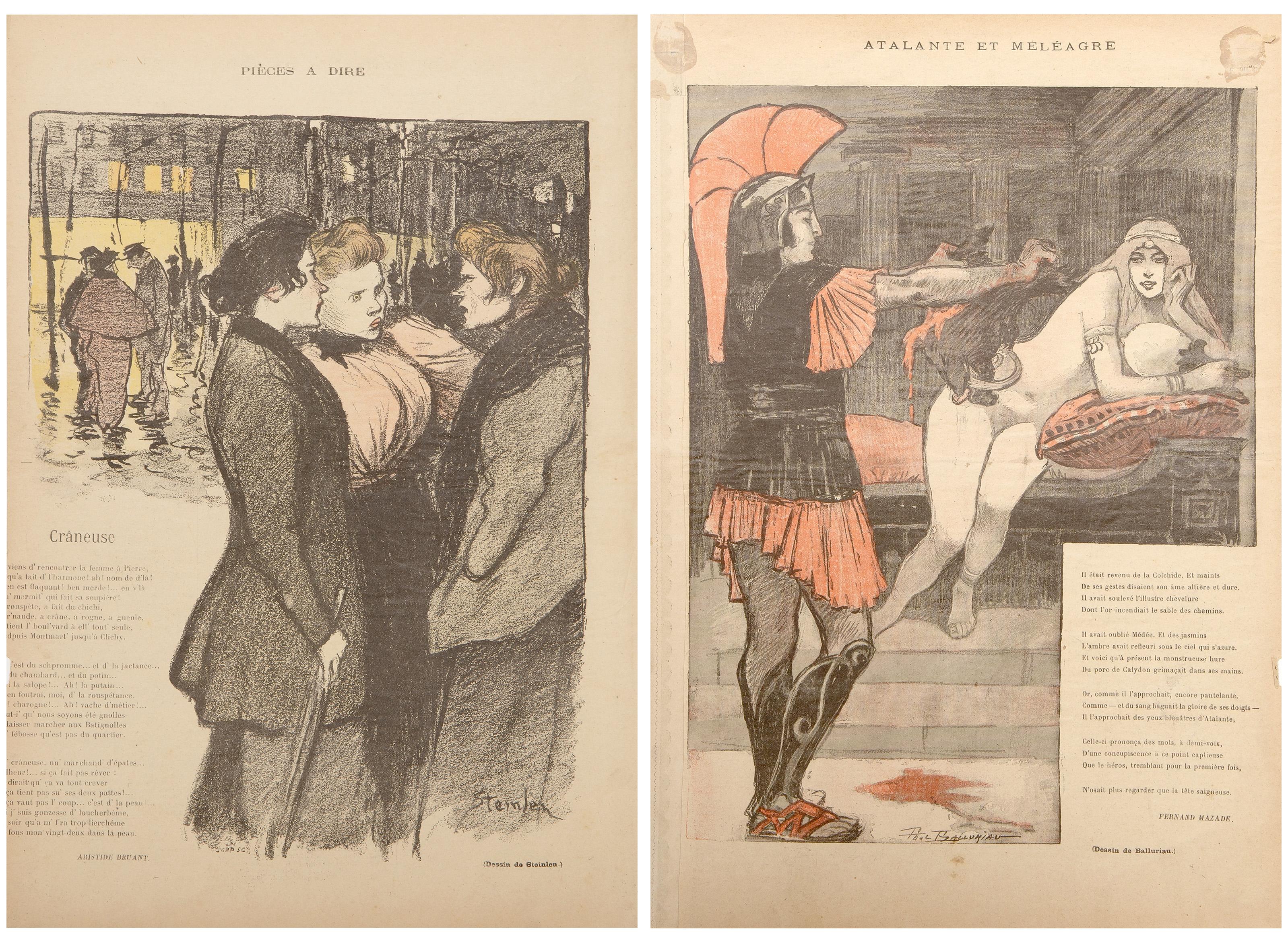 Théophile Alexandre Steinlen Figurative Print - Femmes conversant dans la Rue, Art Nouveau Litho by Theophile Alexandre Steinlen