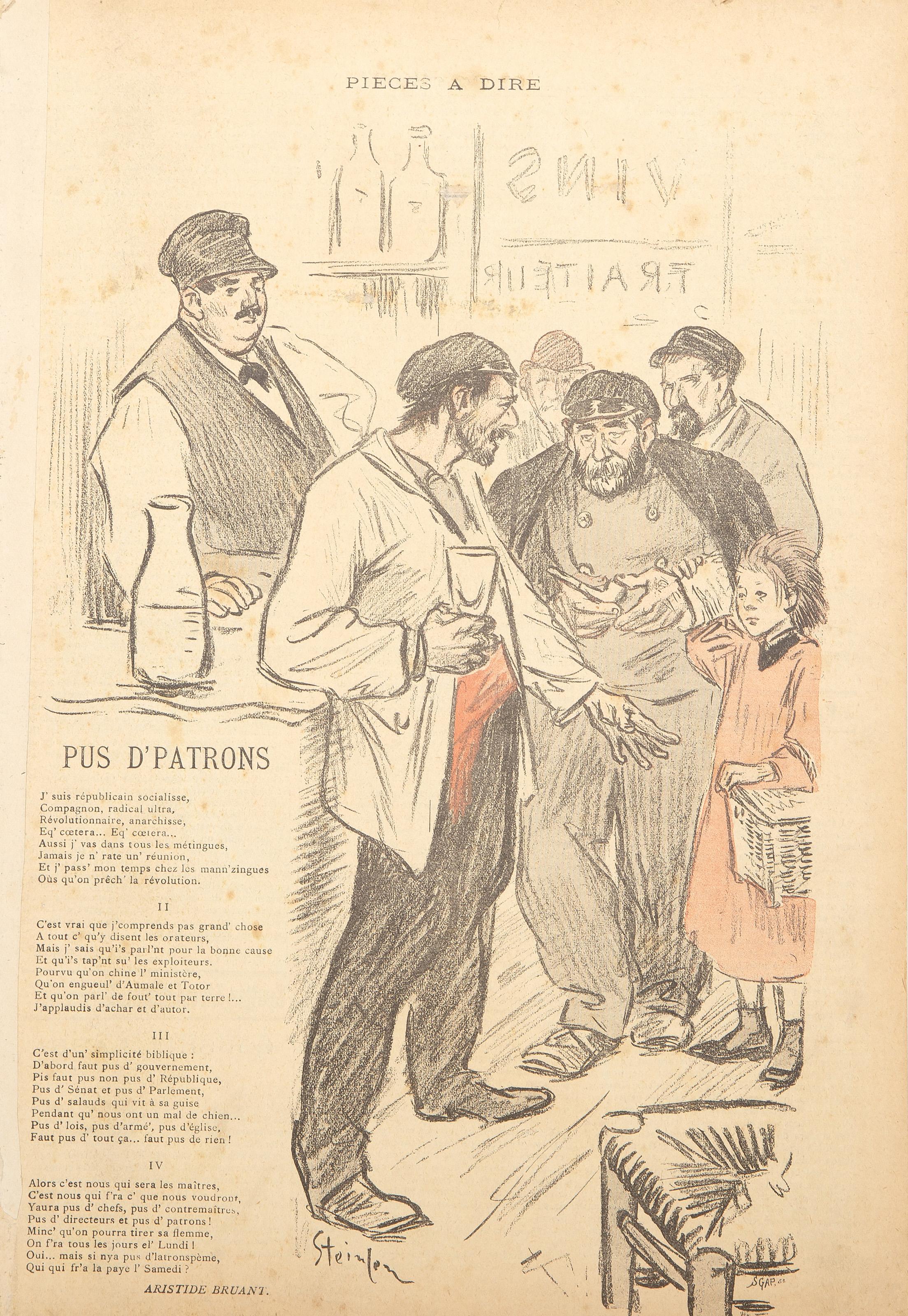 Gil Blas Illustrated, Art Nouveau Lithograph by Theophile Alexandre Steinlen - Print by Théophile Alexandre Steinlen