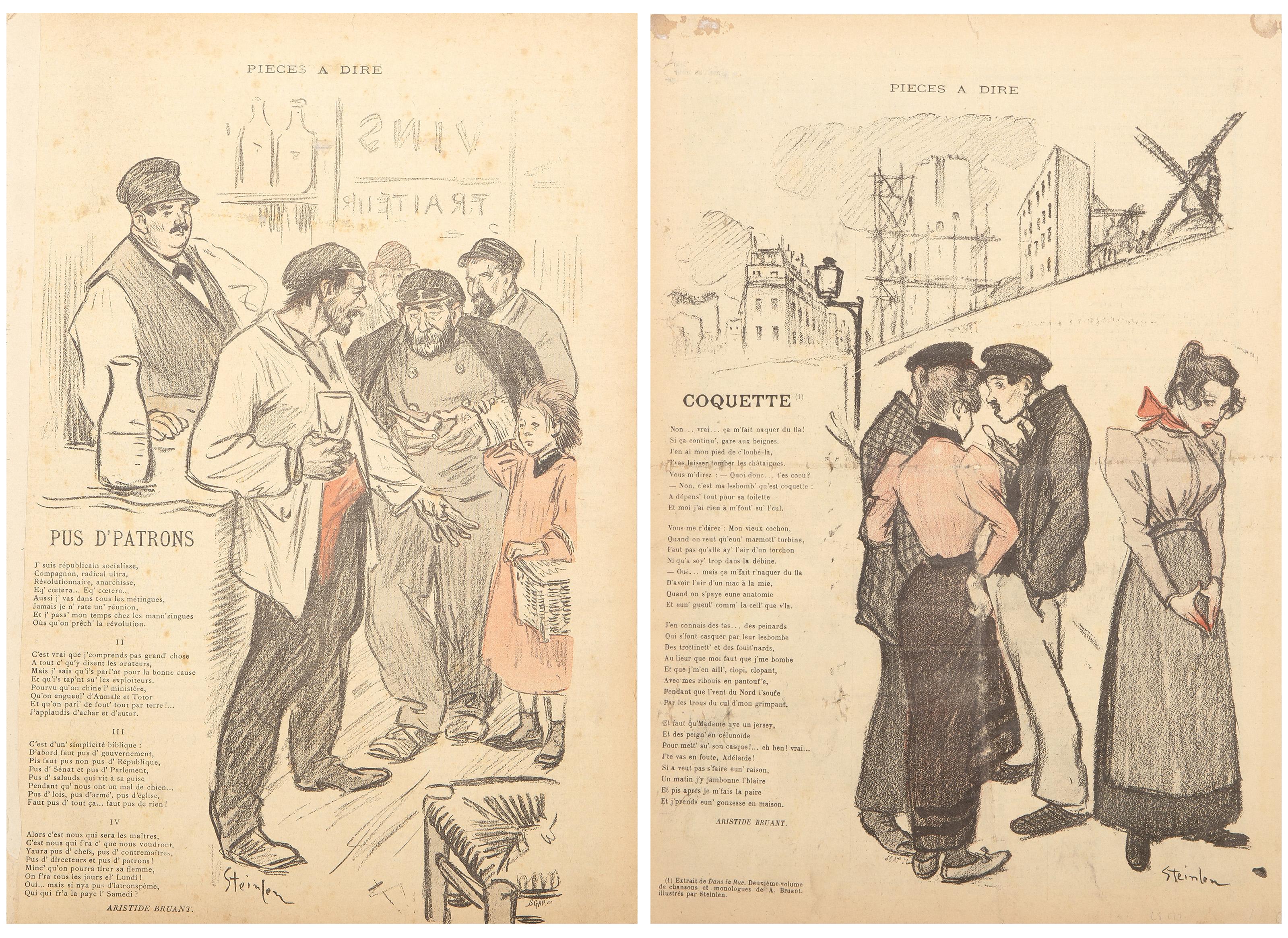 Théophile Alexandre Steinlen Figurative Print - Gil Blas Illustrated, Art Nouveau Lithograph by Theophile Alexandre Steinlen