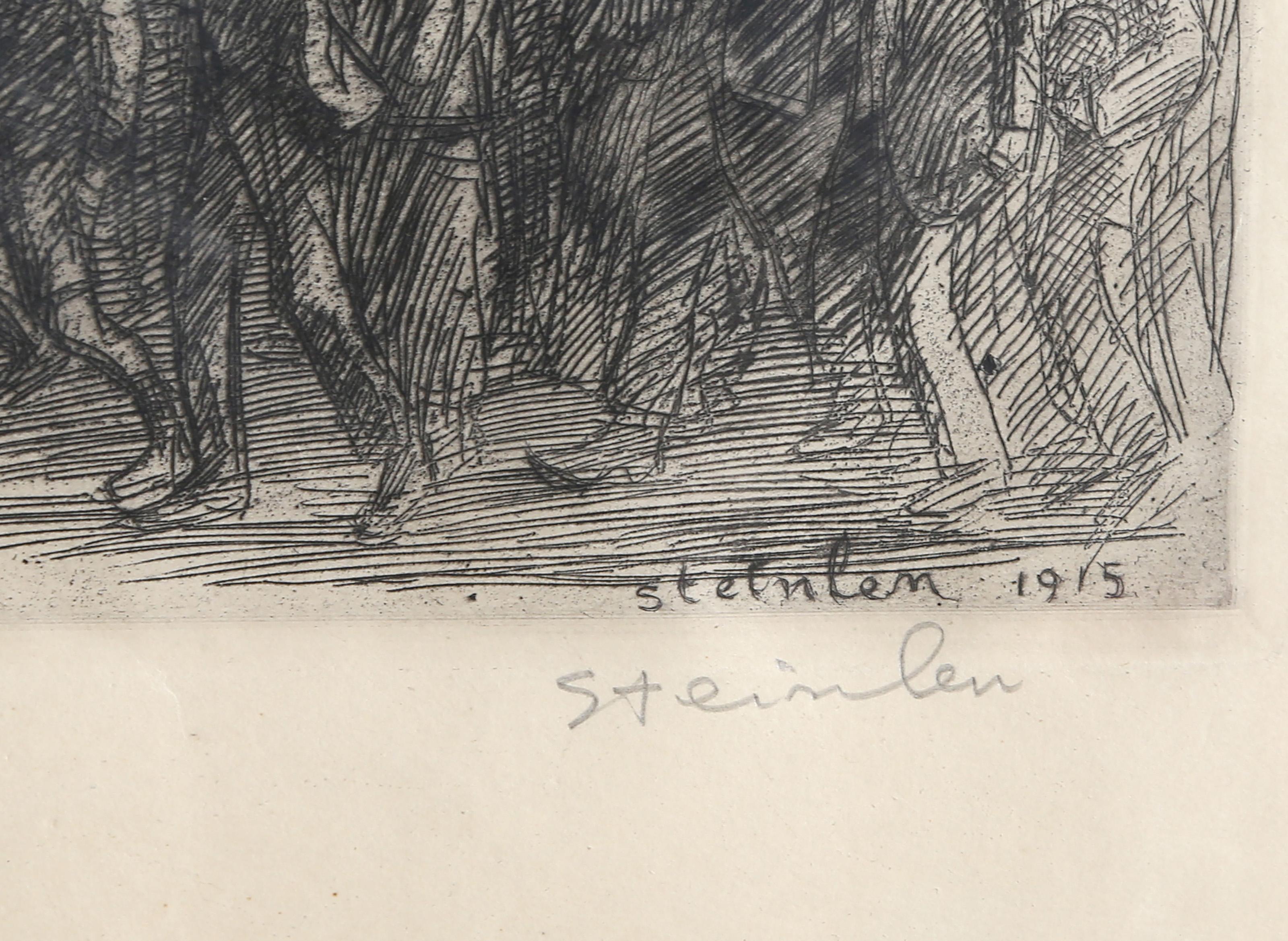 La Marsellesa, aguafuerte realista a punta seca de Theophile Alexandre Steinlen - Print Realista de Théophile Alexandre Steinlen