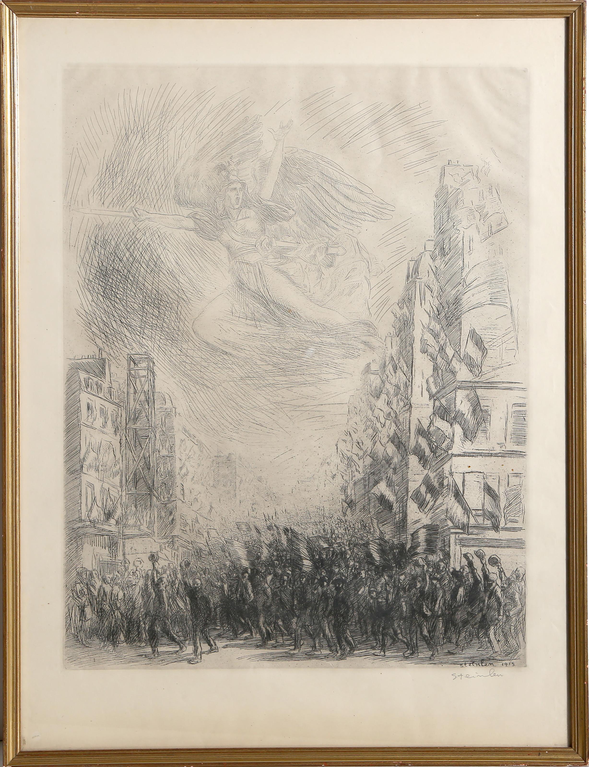 La Marsellesa, aguafuerte realista a punta seca de Theophile Alexandre Steinlen