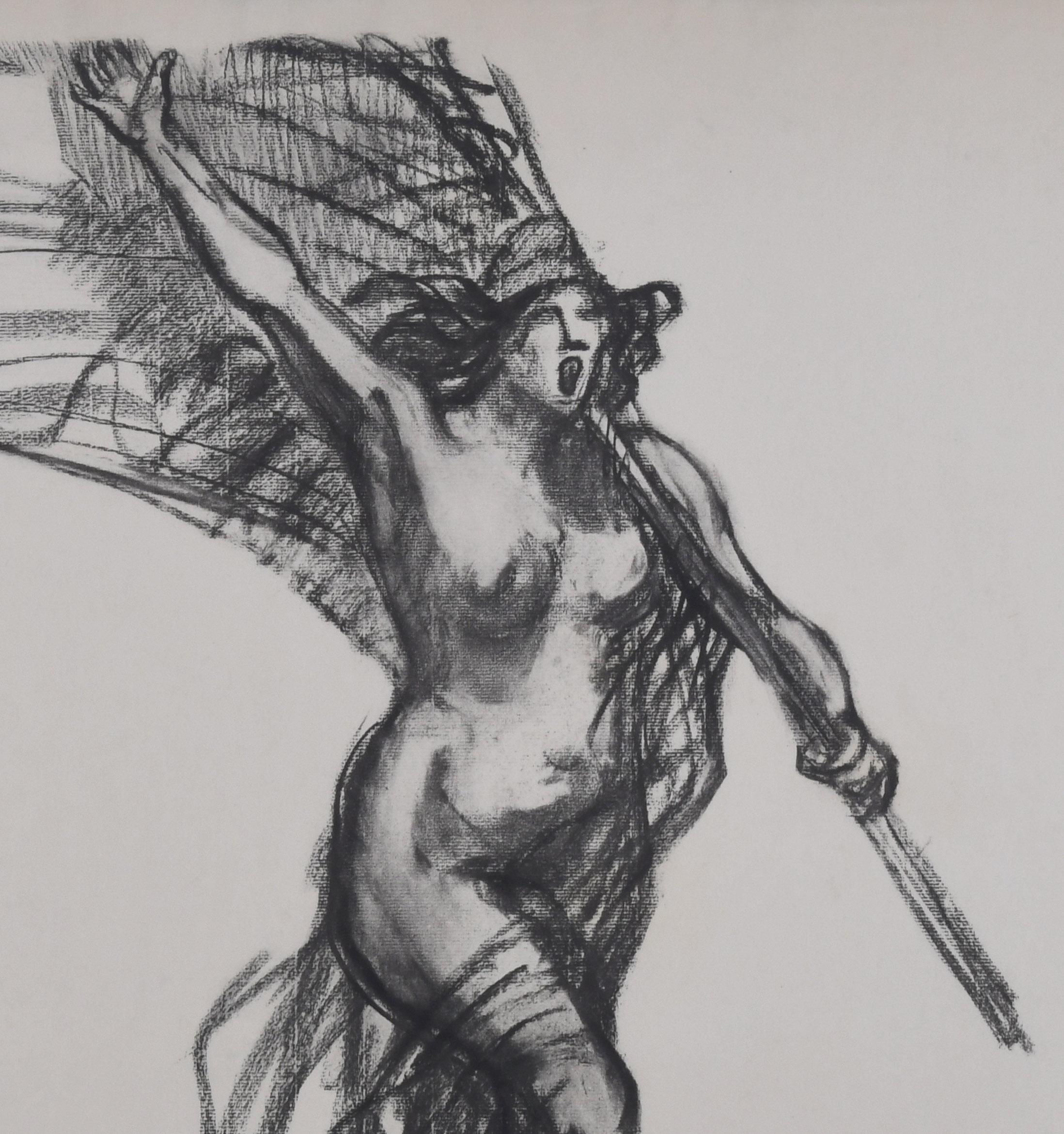 “La Rèpublique nous appelle…” (The Republic calls us…) - Print by Théophile Alexandre Steinlen