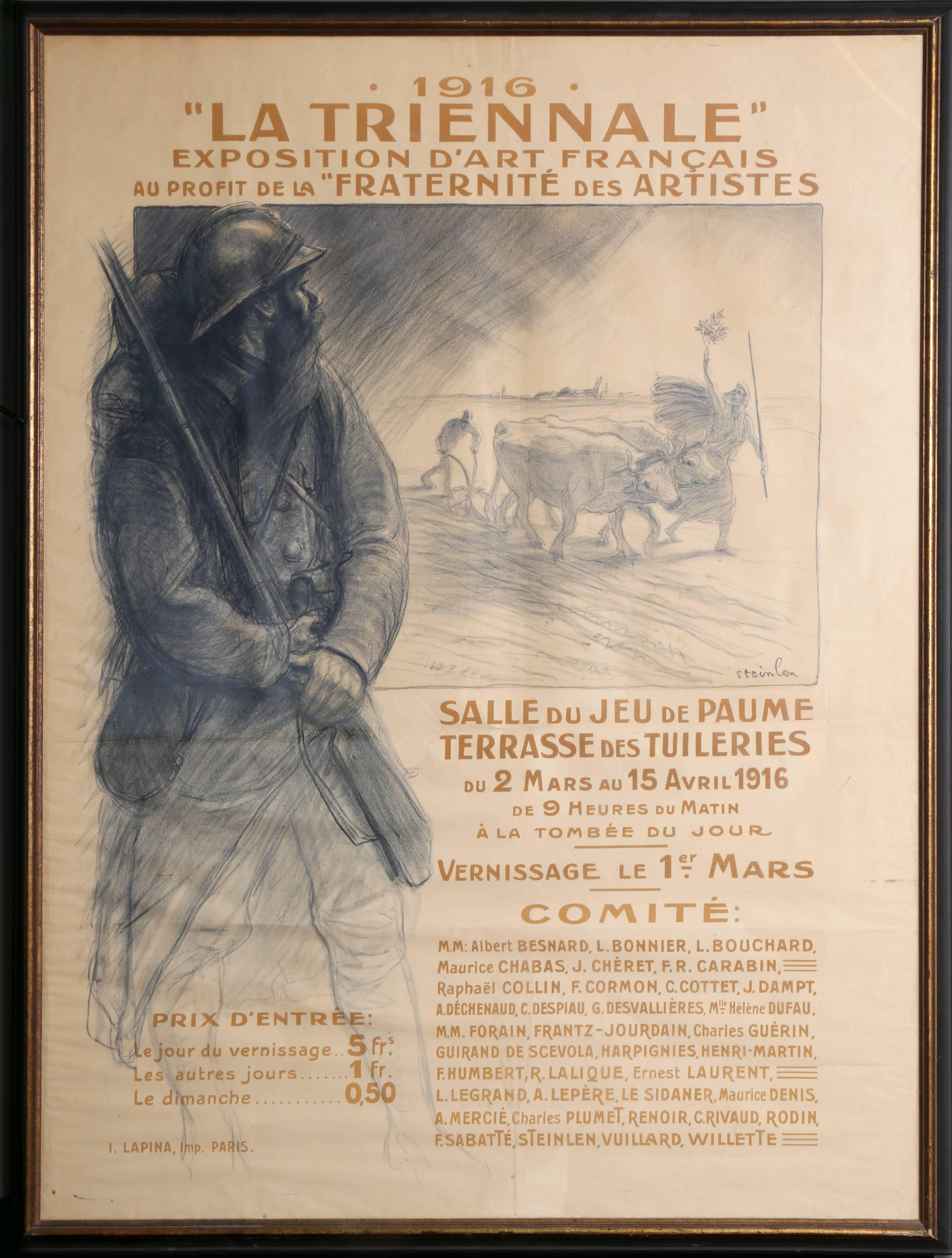 „La Triennale: Exposition d'Art Francais“, Lithographie von Theophile Steinlen