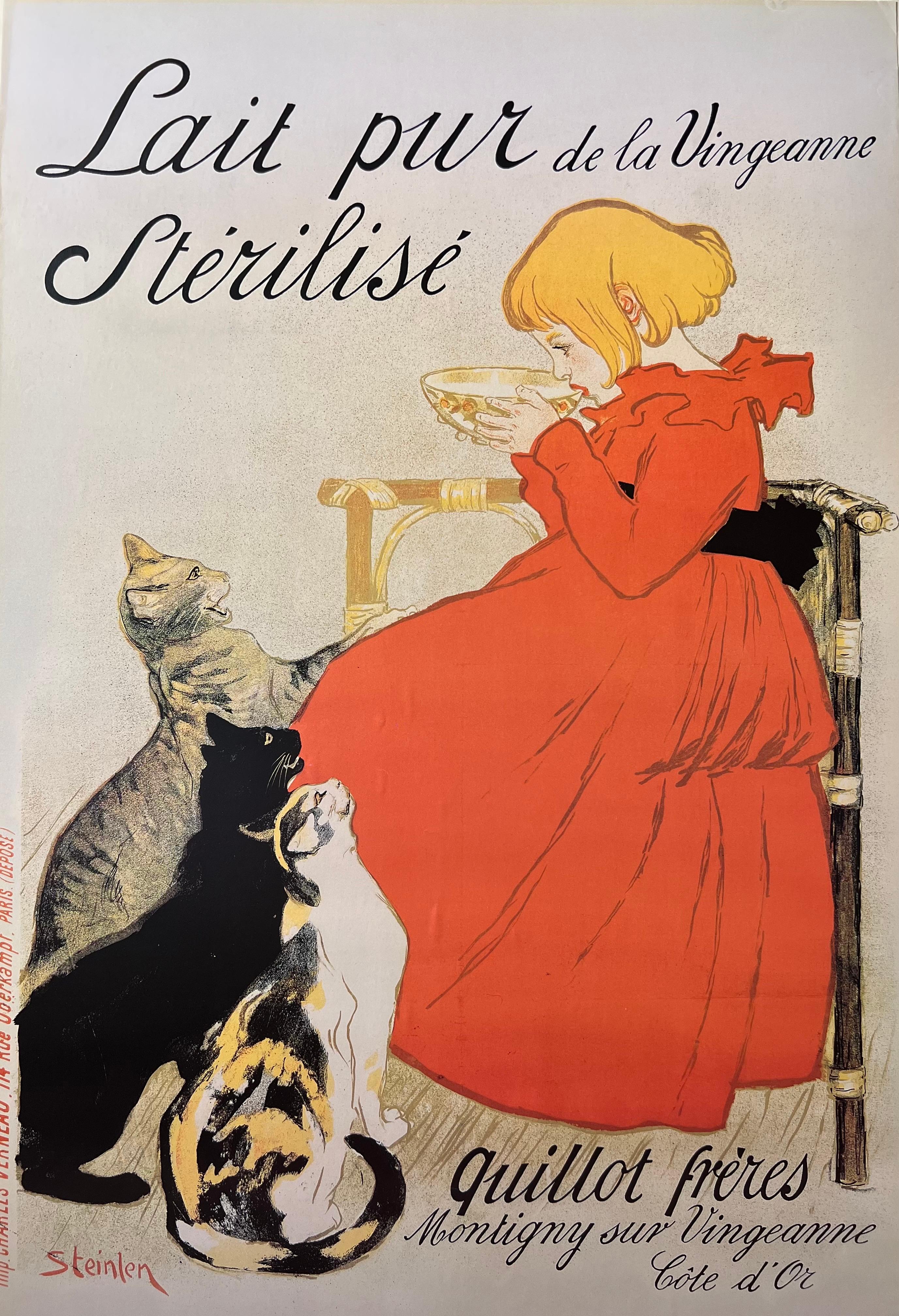 Lait pur de la Vingeanne (Pure Milk from Vingeanne), Lithographic poster. - Art Nouveau Print by Théophile Alexandre Steinlen