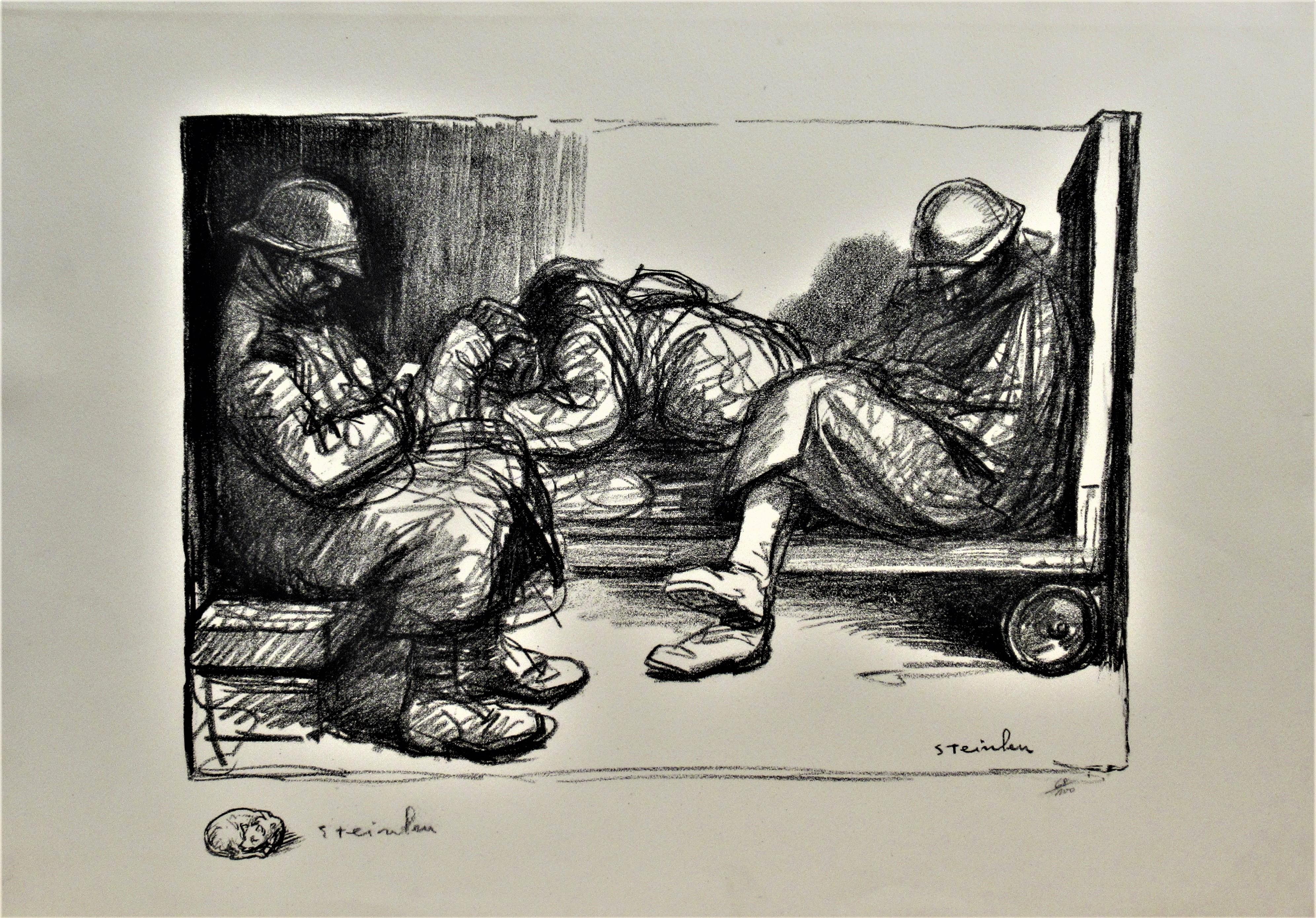 Théophile Alexandre Steinlen Figurative Print - Le Repos du Soldat