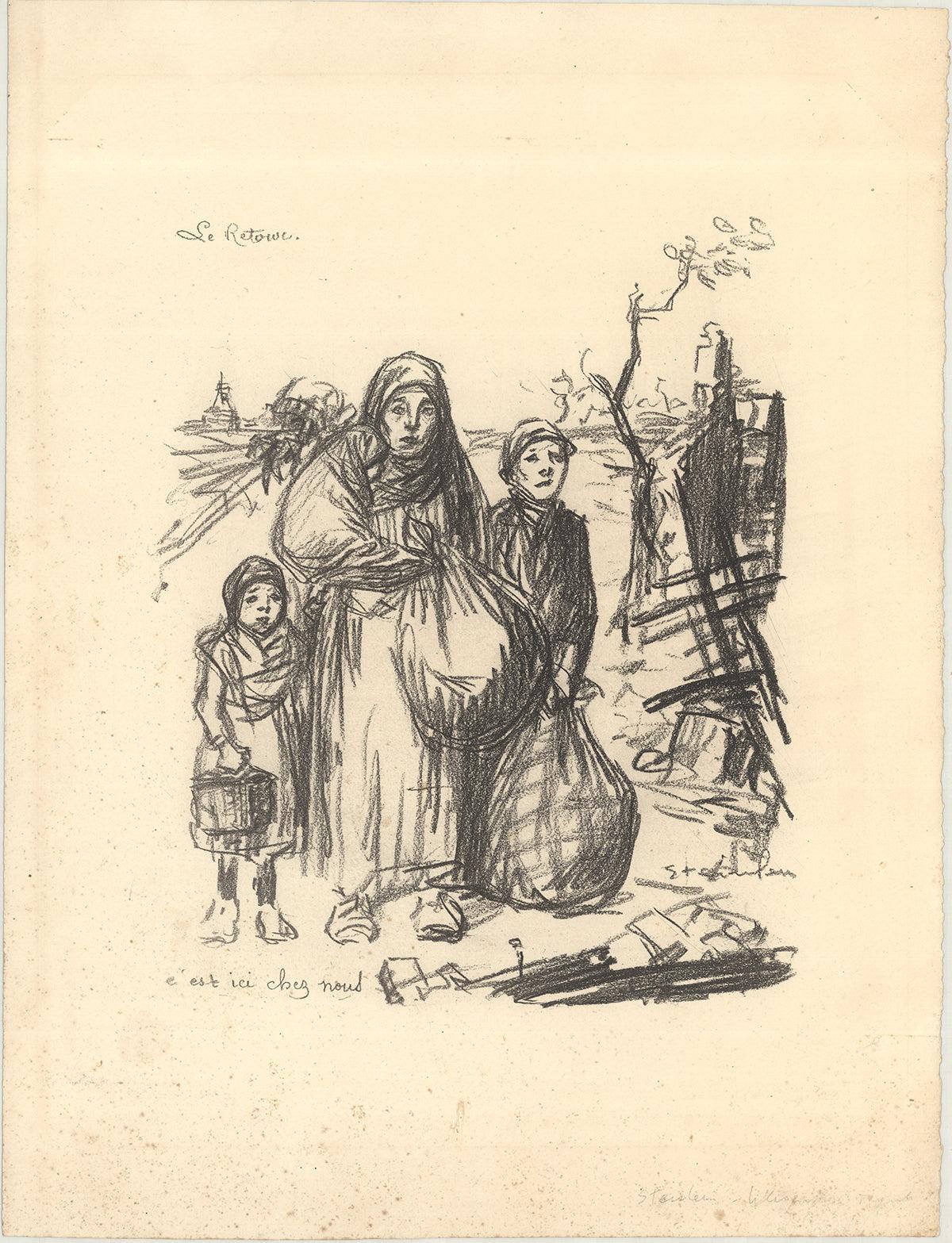 Landscape Print de Théophile Alexandre Steinlen - Le Retour, c'est ici chez nous