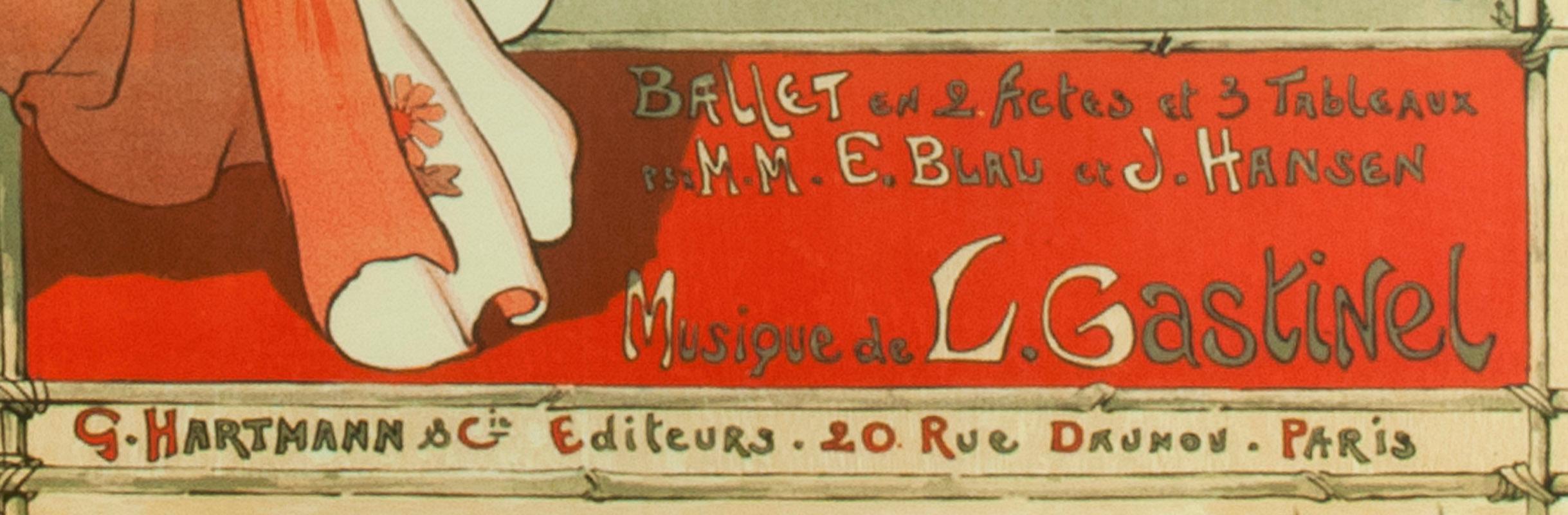 Le Rêve (El Sueño)
Cartel de gillotage en color, 1890
Firmado en la esquina inferior derecha de la imagen (ver foto)
Este cartel para un ballet de la Académie nationale de musique de París es típico de la locura por todo lo japonés en el último