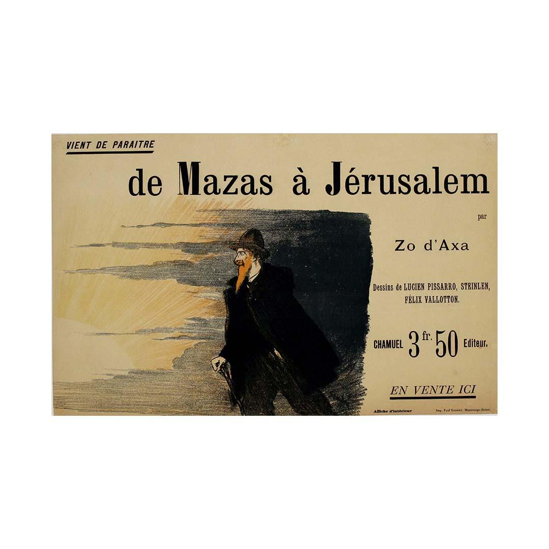 Originalplakat von 1895 von Steinlen - De Mazas à Jérusalem par Zo d'Axa im Angebot 1