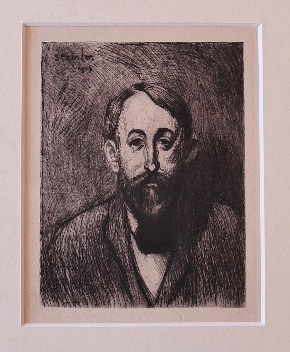 Das Porträt ist eine Original-Schwarz-Weiß-Radierung von Théophile Alexandre Steinlen aus dem Jahr 1914.

Signiert und datiert auf der Platte unten links.  Abmessungen des Bildes: 15 x 11,5 cm.

Gute Bedingungen.

Diese Schwarz-Weiß-Radierung zeigt