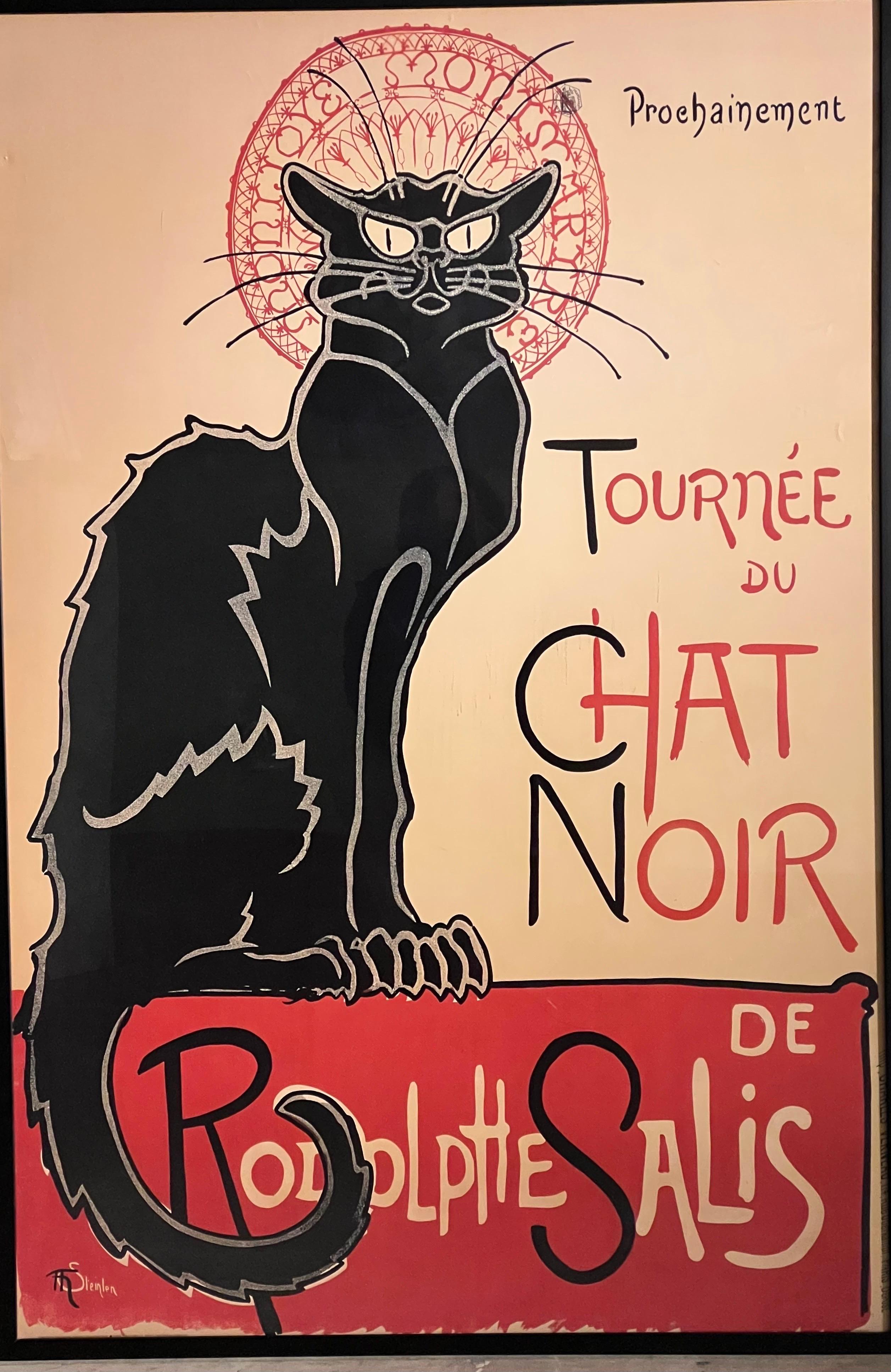 Prochainement, Tournée du Chat Noir avec Rodolphe Salis; Black cat. - Print by Théophile Alexandre Steinlen