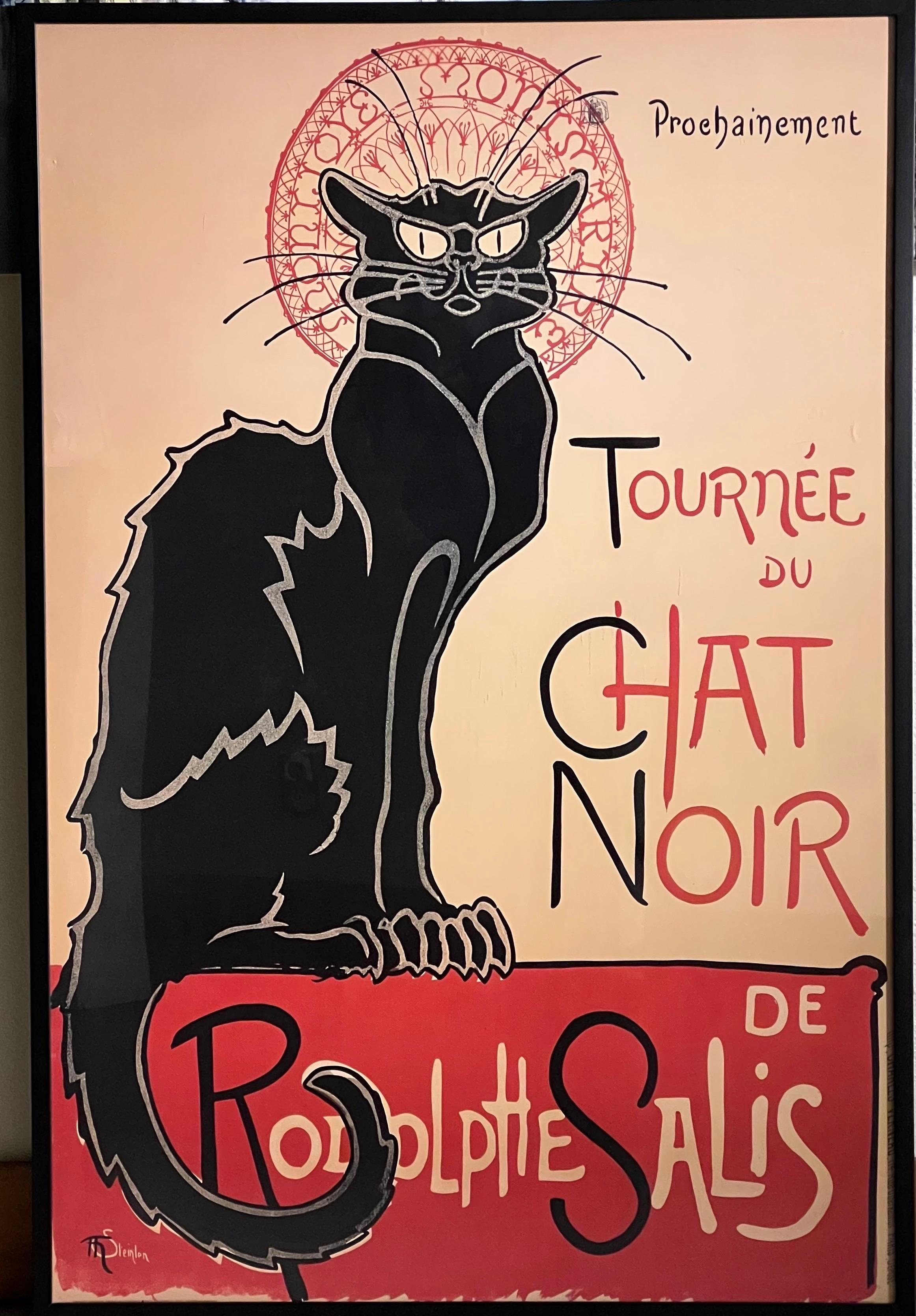 Prochainement, Tournée du Chat Noir avec Rodolphe Salis; Black cat. - Art Nouveau Print by Théophile Alexandre Steinlen