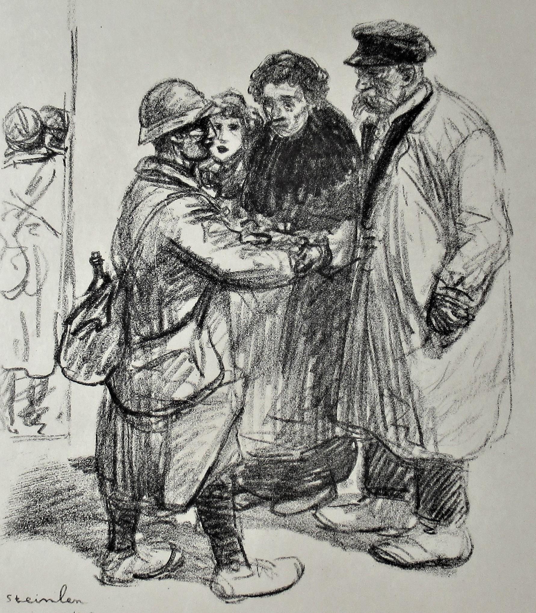 Serrer la Main (The Hand Check) - Print by Théophile Alexandre Steinlen