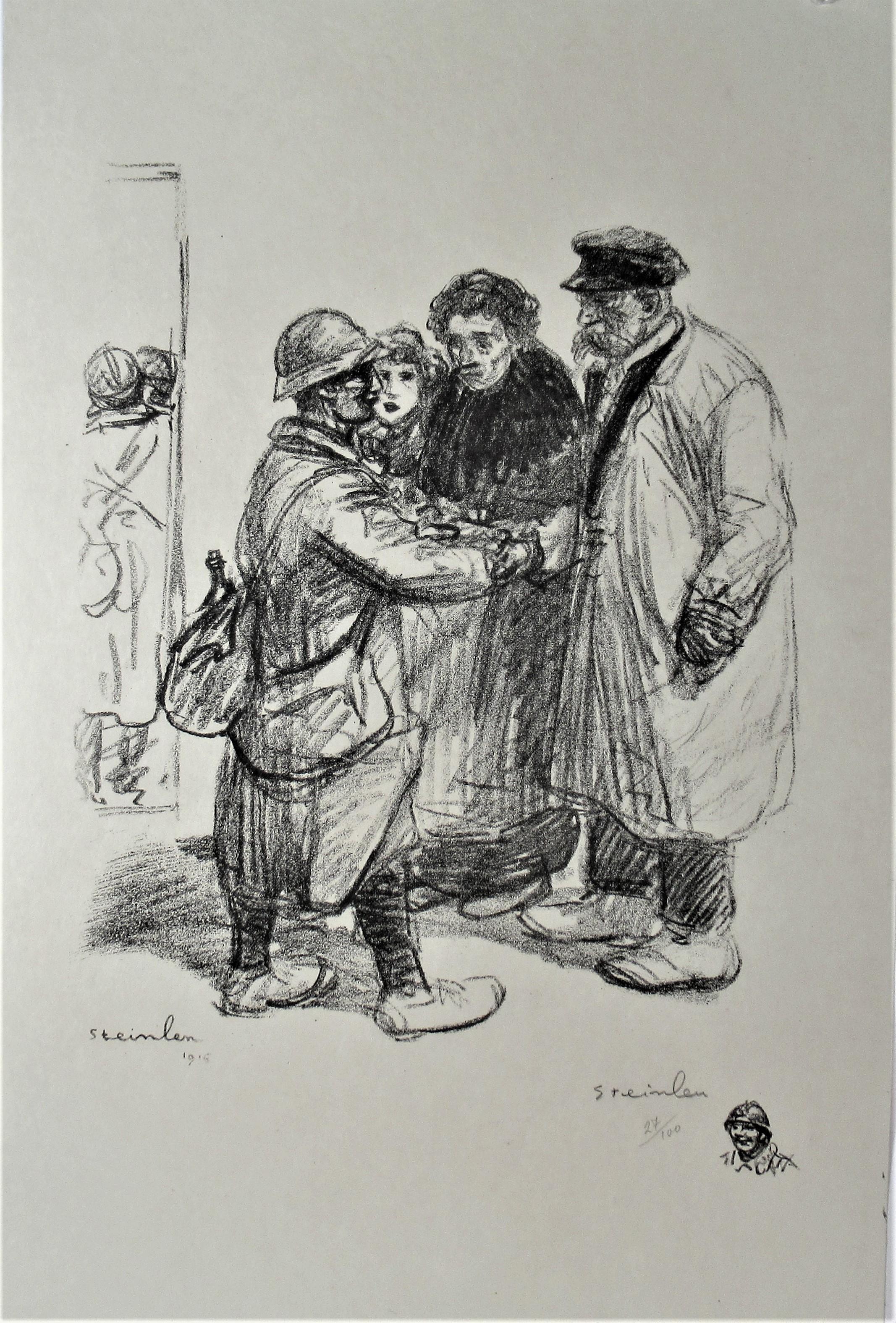 Théophile Alexandre Steinlen Figurative Print - Serrer la Main (The Hand Check)