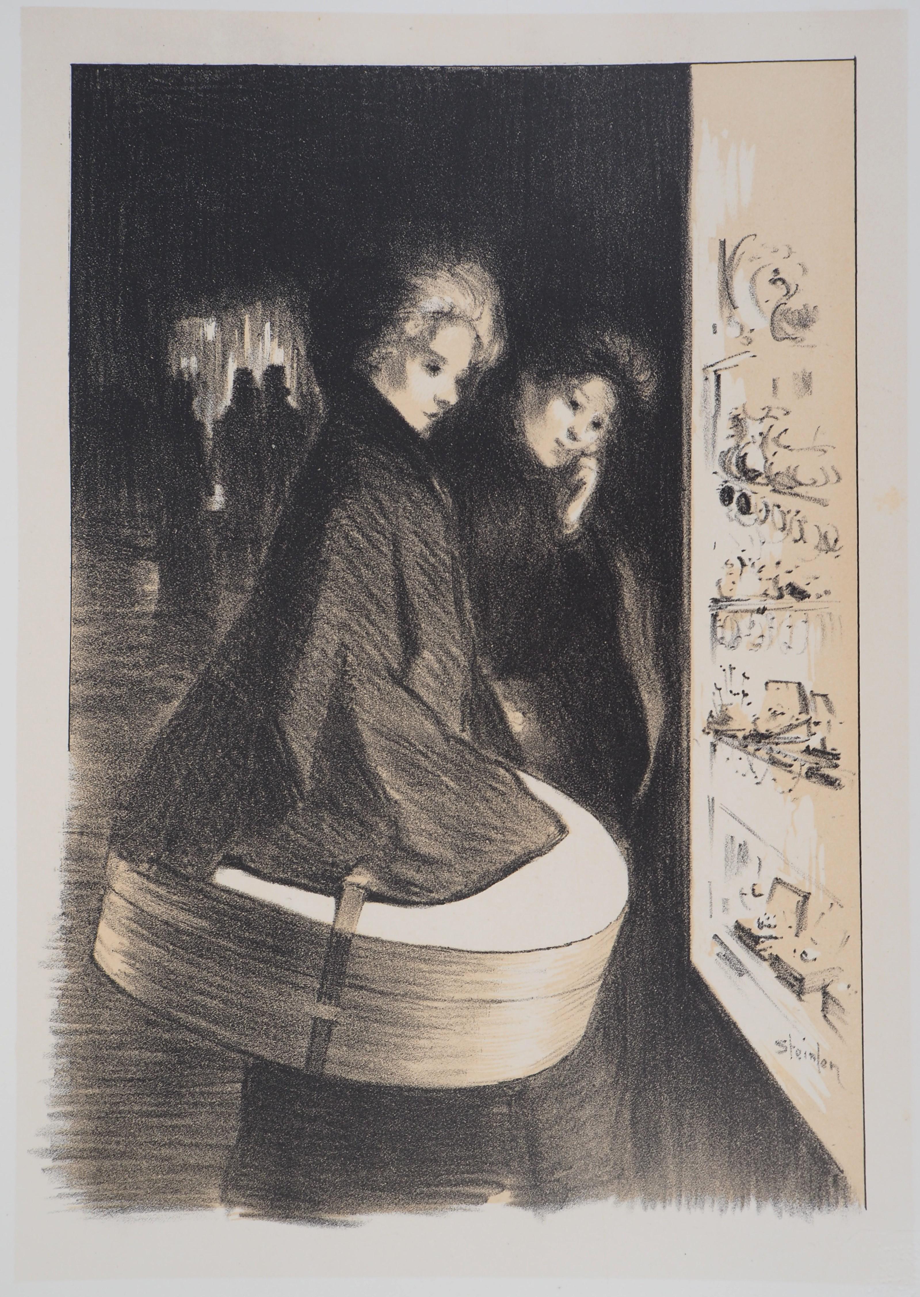 Théophile Alexandre Steinlen Figurative Print - Shopping in Paris - Lithograph (Les Maîtres de l'Affiche), 1897