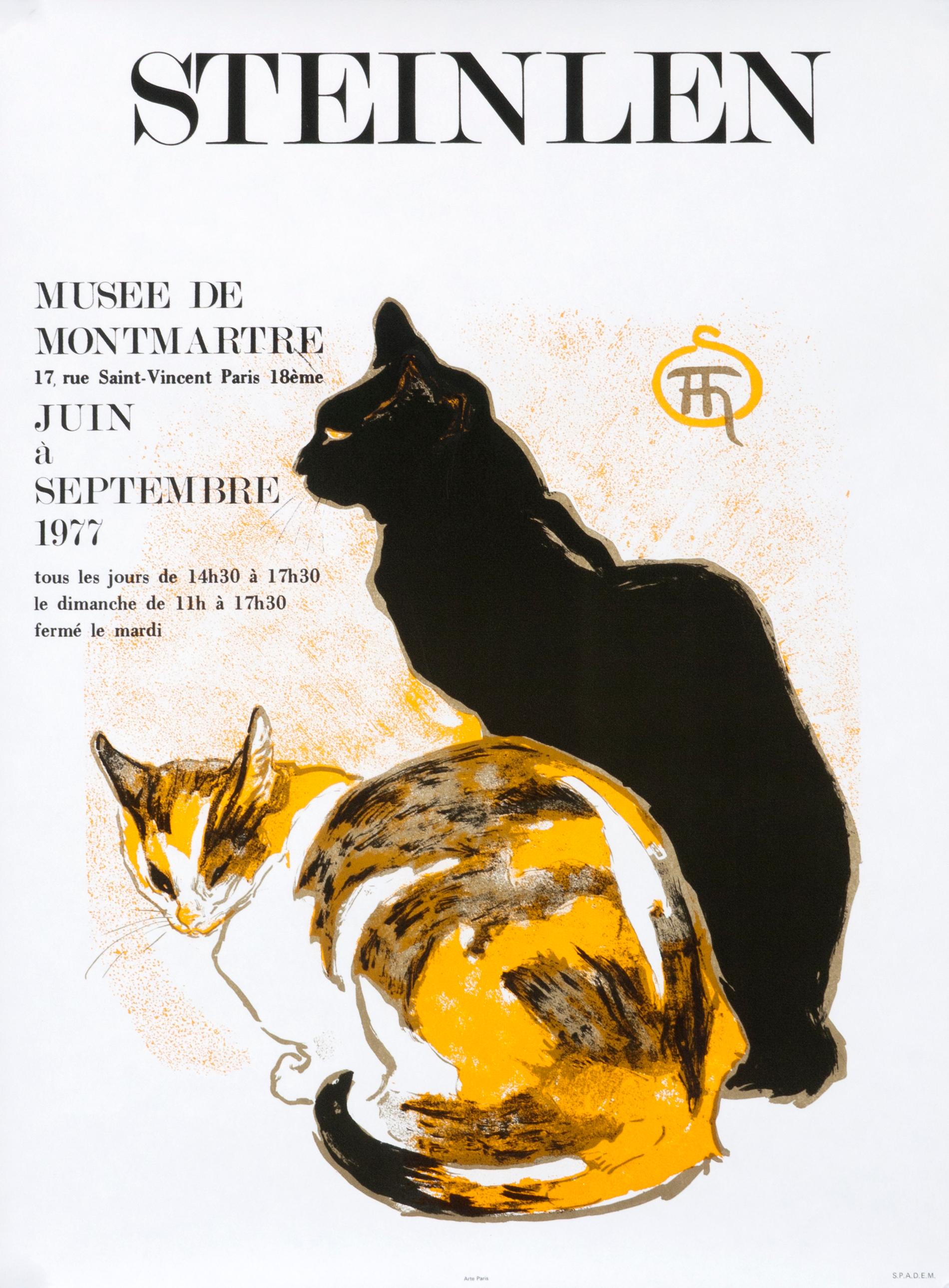 "Steinlen - Musee de Montmartre Paris" Art Nouveau Cat Original Poster - Print by Théophile Alexandre Steinlen