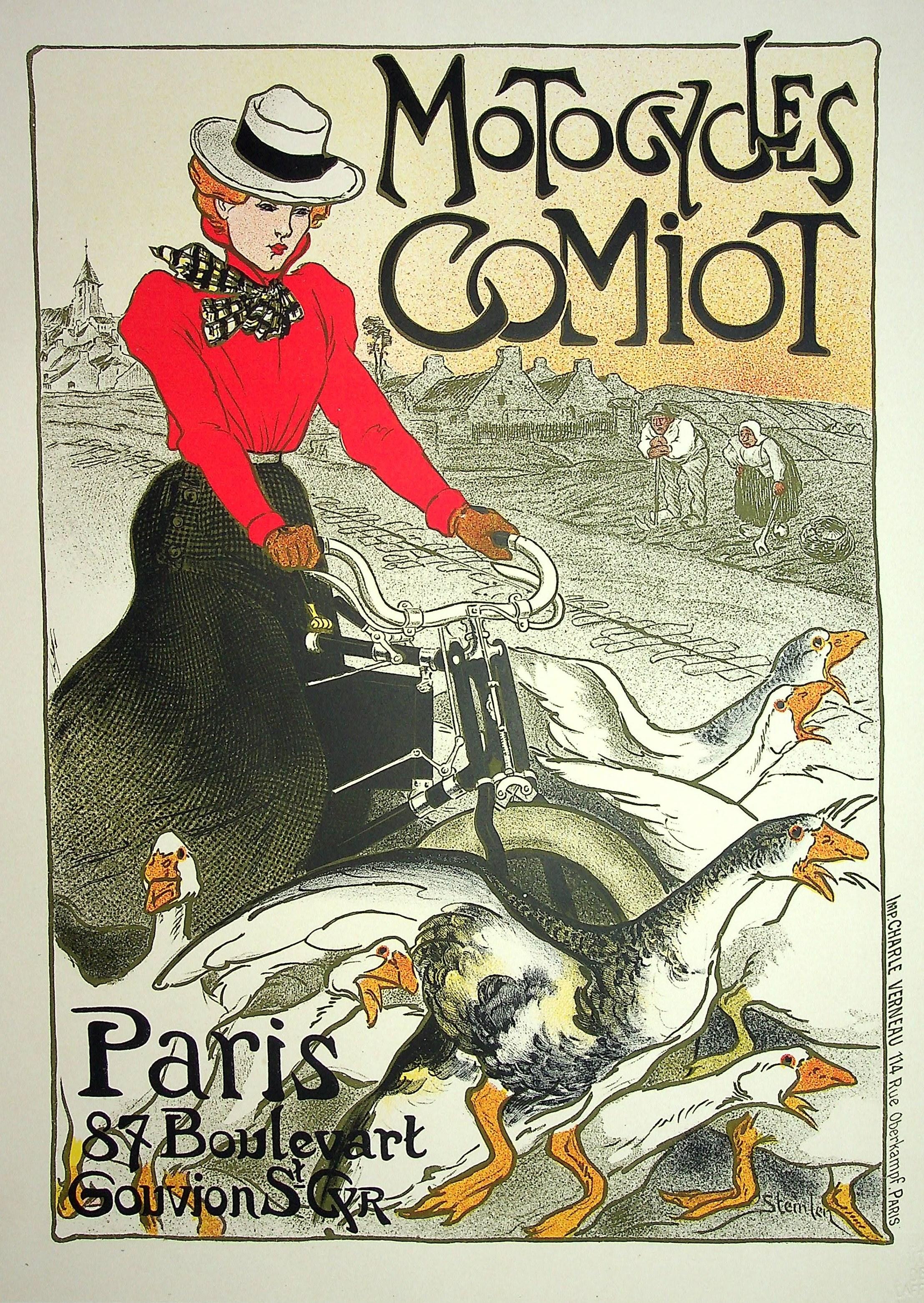 The Pretty Parisian and the Geese - Lithograph (Les Maîtres de l'Affiche), 1899 - Print by Théophile Alexandre Steinlen