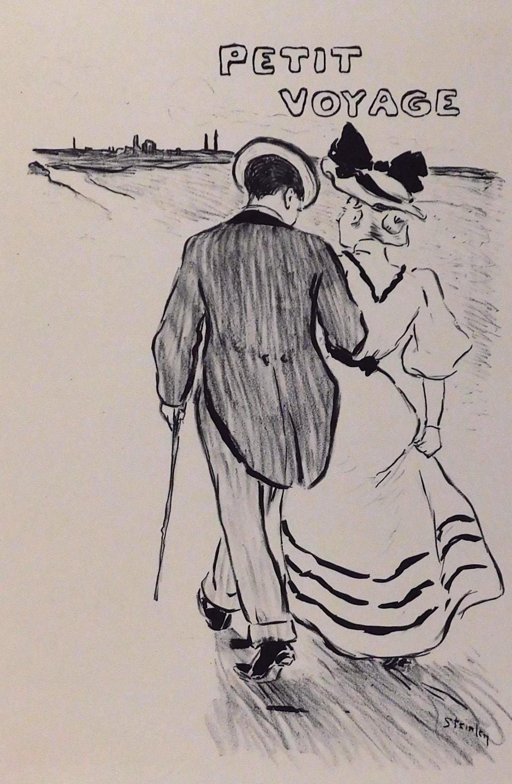 Theophile Alexandre Steinlen Litografia originale su pietra del 1894 - Petit Voyage - Print di Théophile Alexandre Steinlen