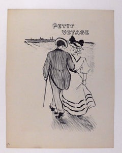 Theophile Alexandre Steinlen Original Stone Lithograph, 1894 - Petit Voyage