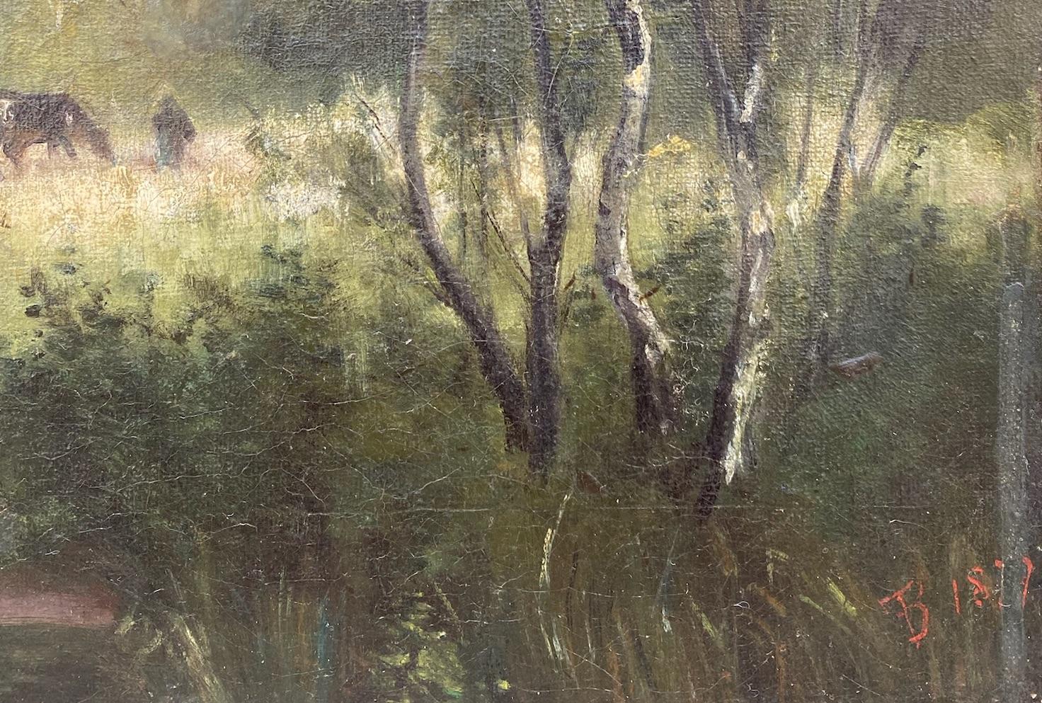 Escena pastoral en Auvers sur Oise por Durch amigo de van Gogh Paisaje de Barbizon - Painting Escuela de Barbizon de Théophile de Bock